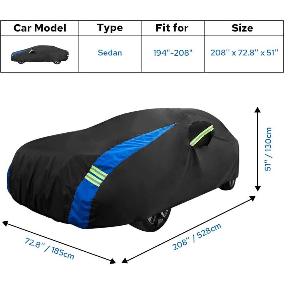 Funda de Coche Impermeable Avecrew para Sedán 492-528 cm