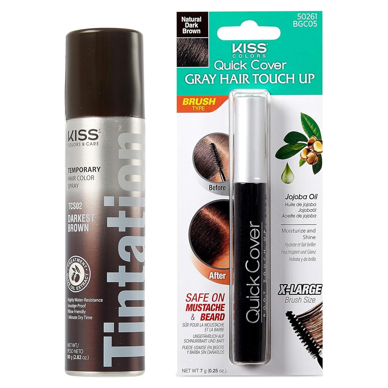 KISS Spray de Color Temporal para Cabello Marrón Oscuro 79.83g