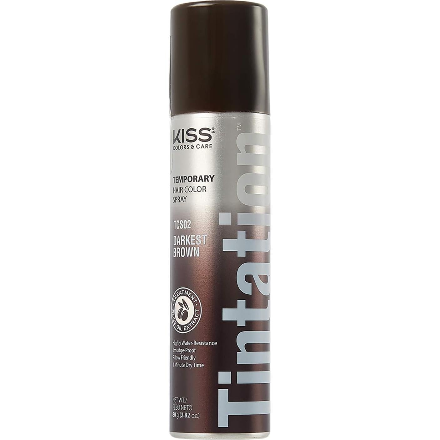 KISS Spray de Color Temporal para Cabello Marrón Oscuro 79.83g