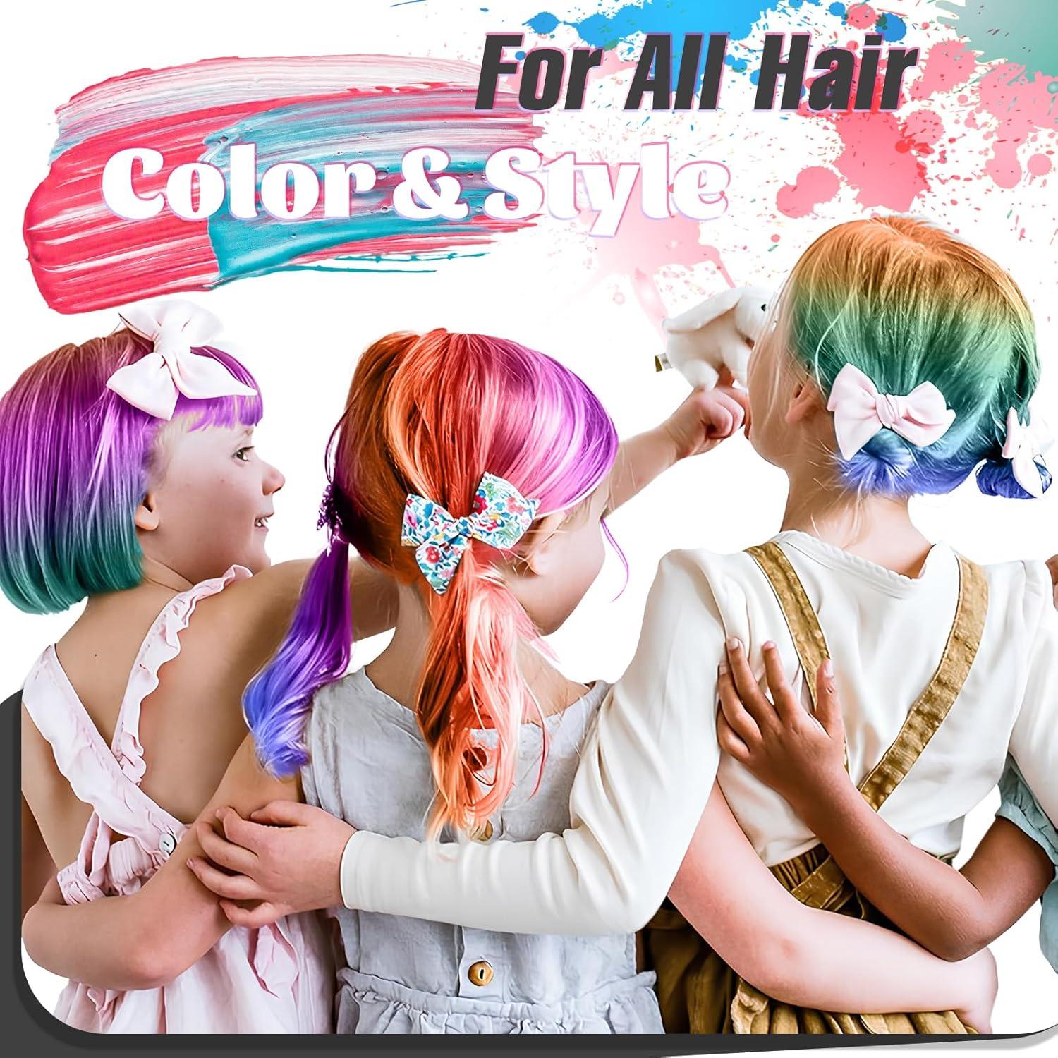 Tiza de Cabello Temporal 10pcs DeMoce - Colores Brillantes y Lavables