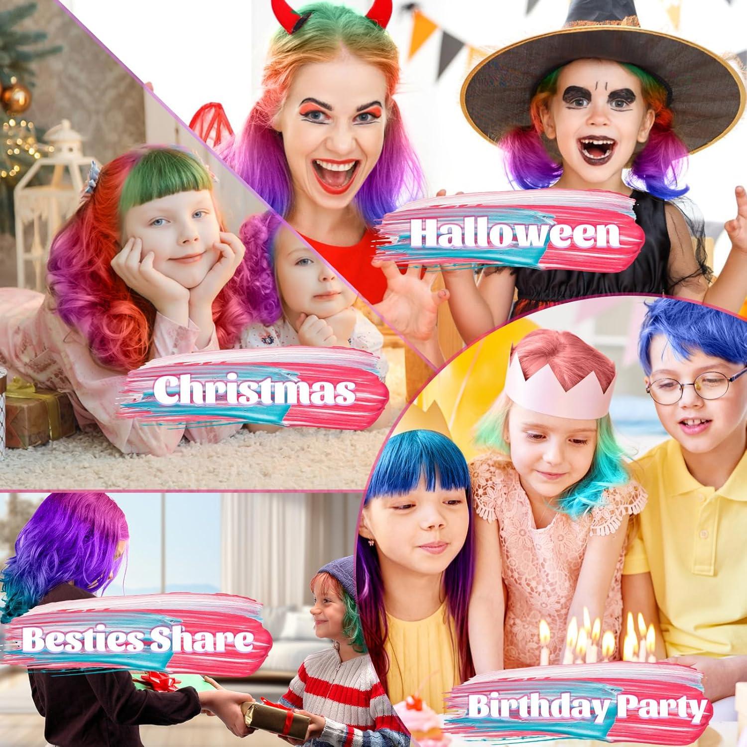 Tiza de Cabello Temporal 10pcs DeMoce - Colores Brillantes y Lavables