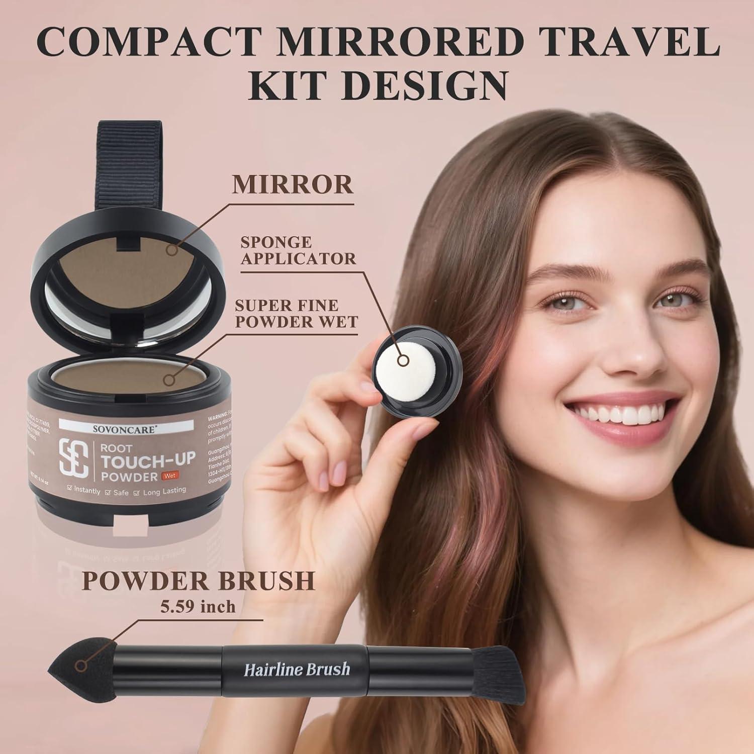 Polvo Húmedo para Cabello SOVONCARE 8 g Marrón Oscuro - Cobertura Canas