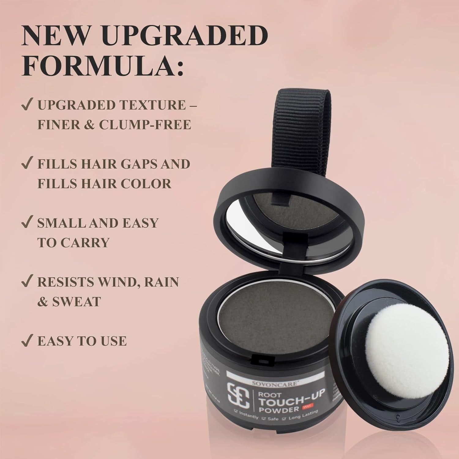 Polvo Húmedo para Cabello SOVONCARE 8 g Marrón Oscuro - Cobertura Canas