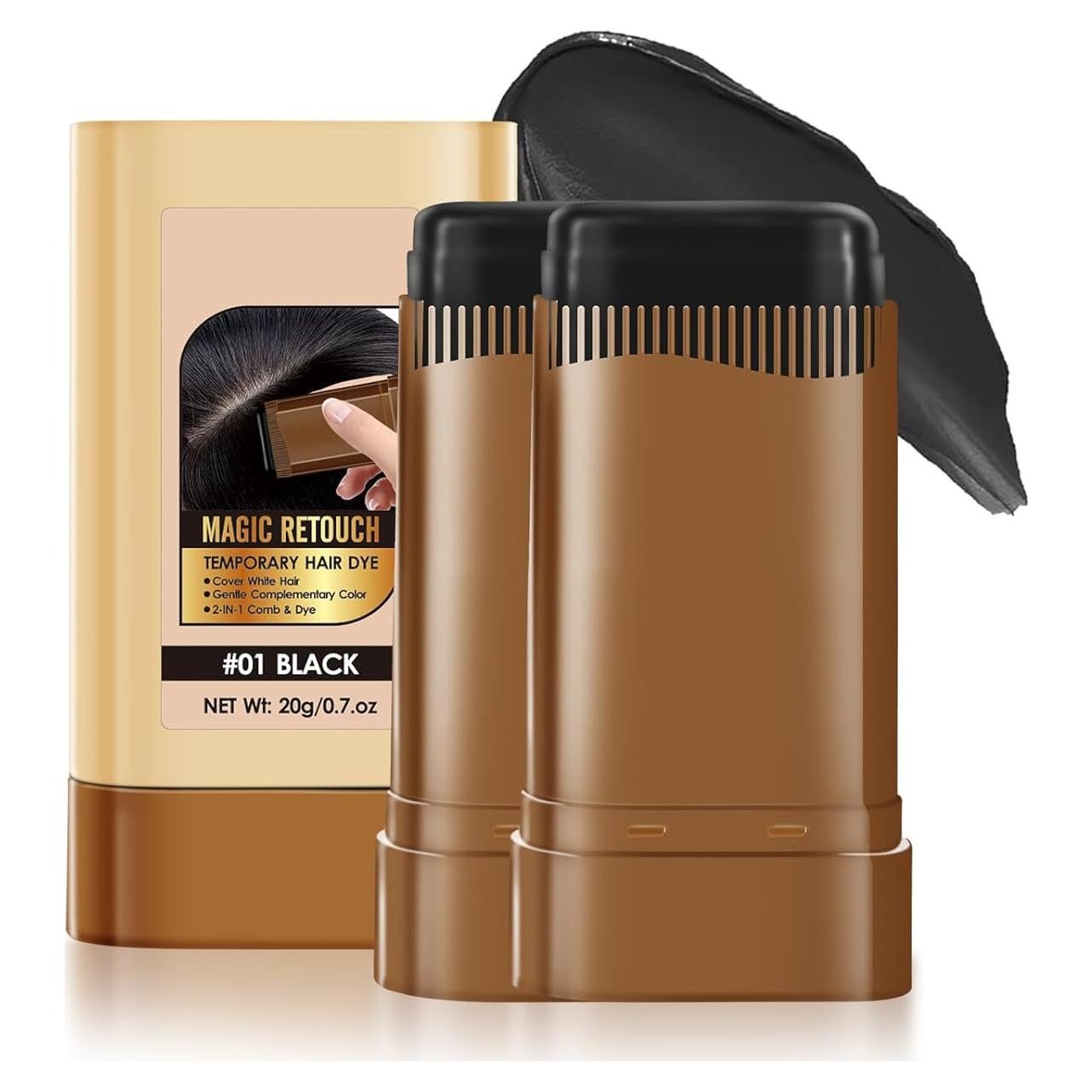 Stick de Tinte para Cabello Canoso TAEERY Negro 20g x2