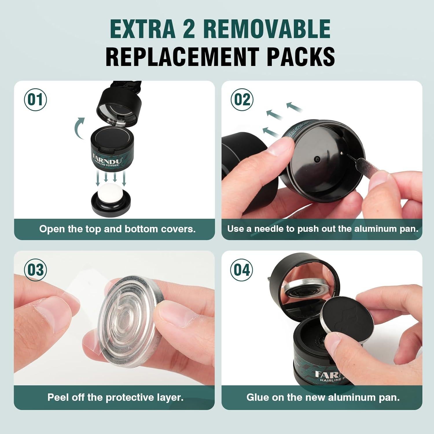 Polvo Corrector de Color para Cabello Farndu 12g Negro