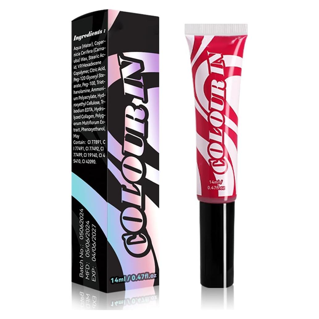 Disposable Hair Dye Color Comb, DIY Natural Hairstyle Cream, Colored Mascara, Washable Easily Cleaning Disposable Hair Wax for Festival Daily Boys Teen Girls Hair Dye (06#PINK, 1 OZ)