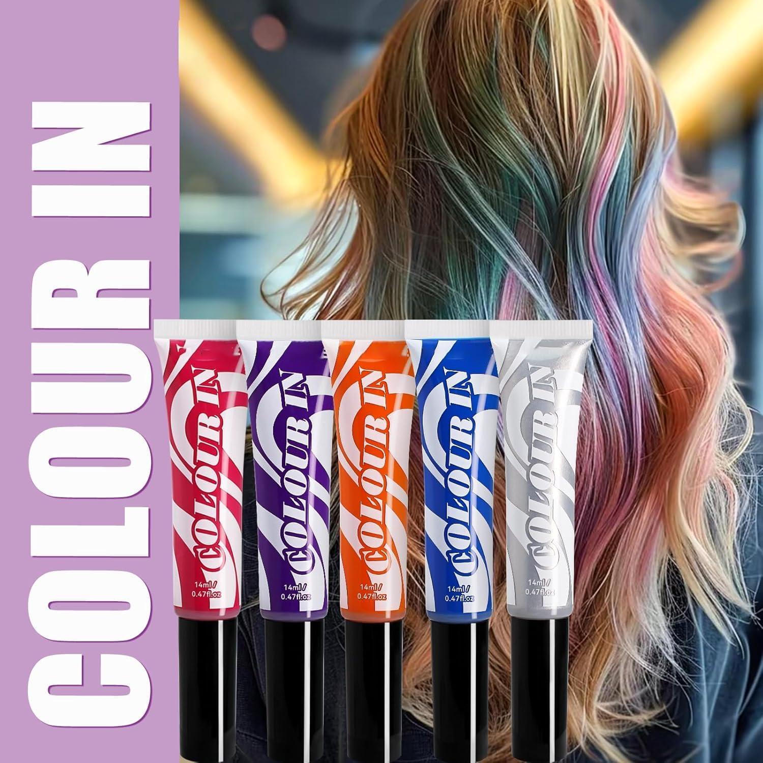 Disposable Hair Dye Color Comb, DIY Natural Hairstyle Cream, Colored Mascara, Washable Easily Cleaning Disposable Hair Wax for Festival Daily Boys Teen Girls Hair Dye (06#PINK, 1 OZ)