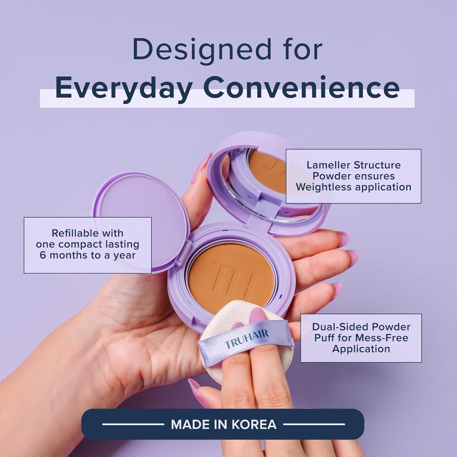 Polvo Compacto Prensado TRUHAIR para Raíces Canosas 10g Gris