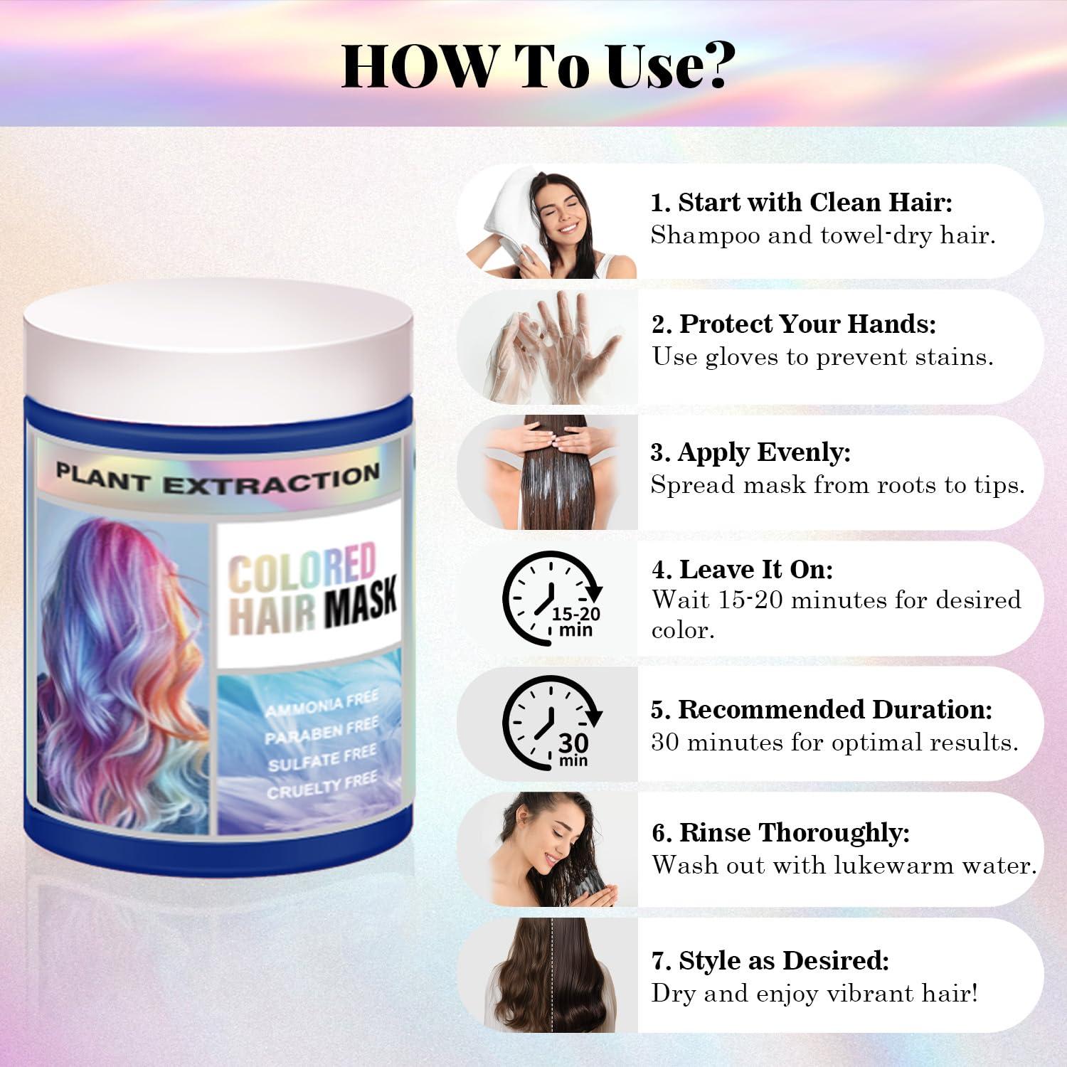 Máscara Capilar Semipermanente Vegana Joyful Young 300ml Azul