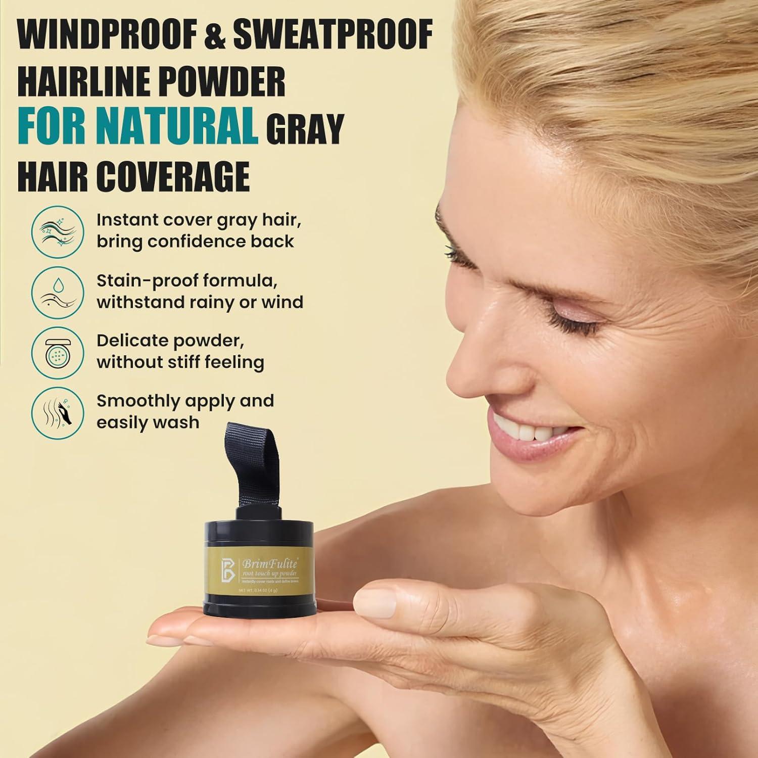 Polvo Retoque Raíces BRIMFULITE Rubio Claro 32g - A Prueba de Sudor