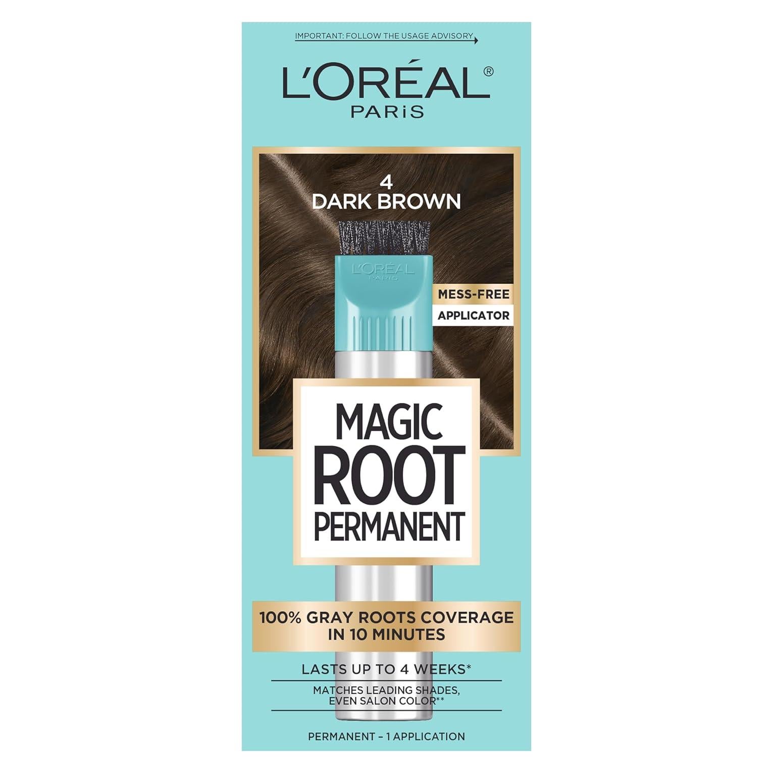 Kit de Coloración Permanente L'Oreal Paris Magic Root Rescue 4 Marrón Oscuro 28g
