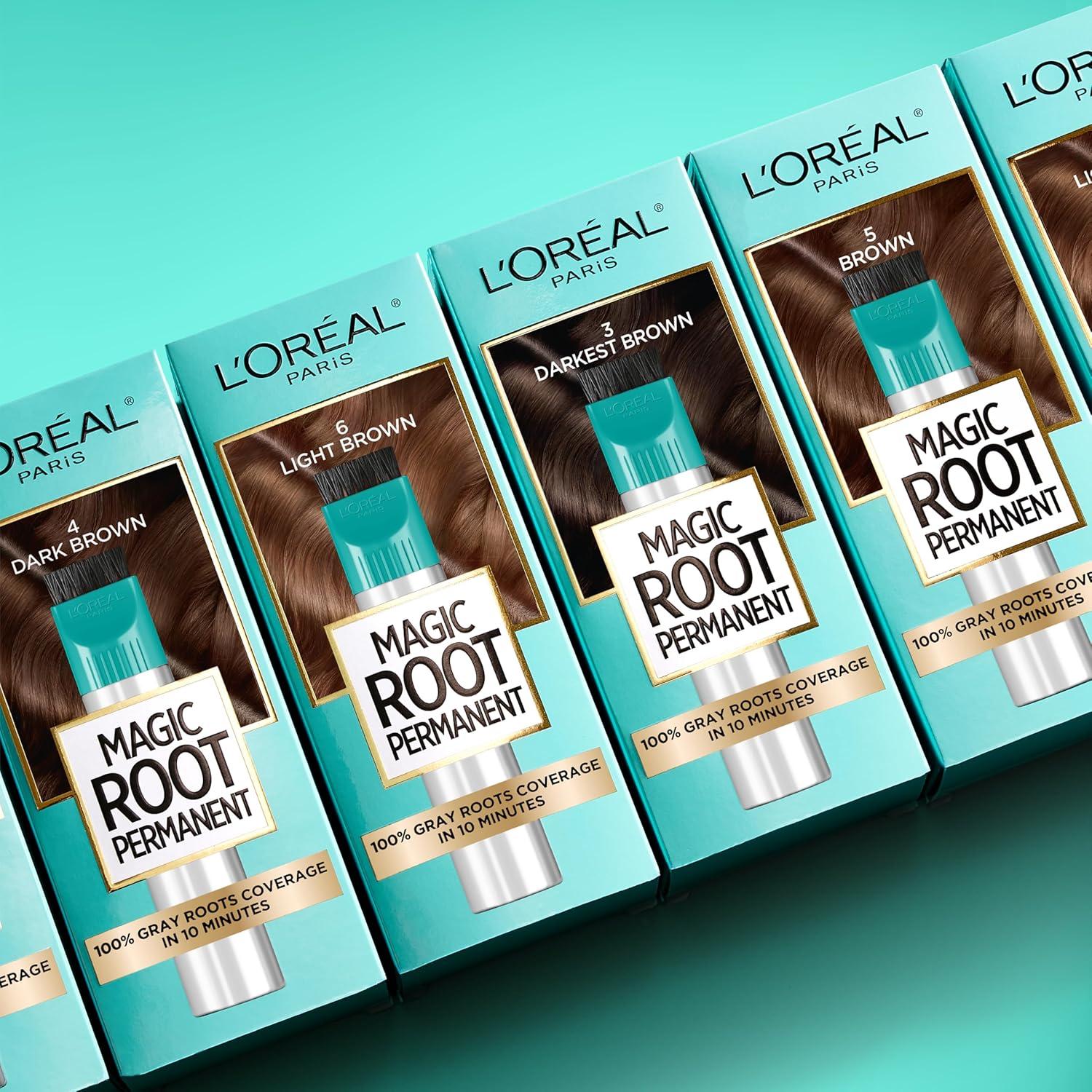 Kit de Coloración Permanente L'Oreal Paris Magic Root Rescue 4 Marrón Oscuro 28g
