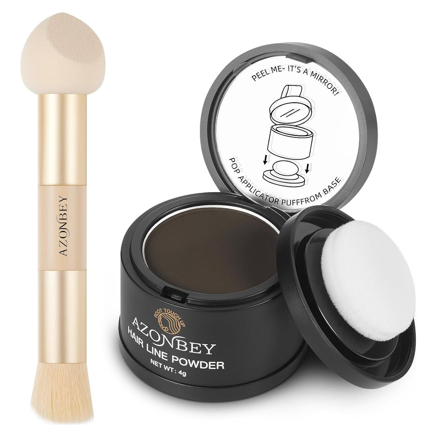 Polvo para Retoque de Raíces Azonbey 3.98g Marrón Oscuro