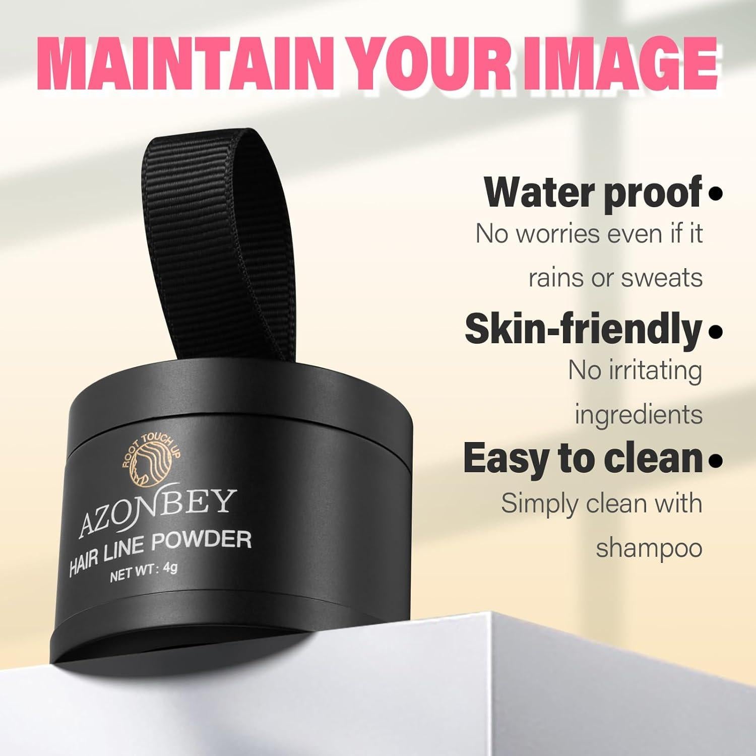 Polvo para Retoque de Raíces Azonbey 3.98g Marrón Oscuro