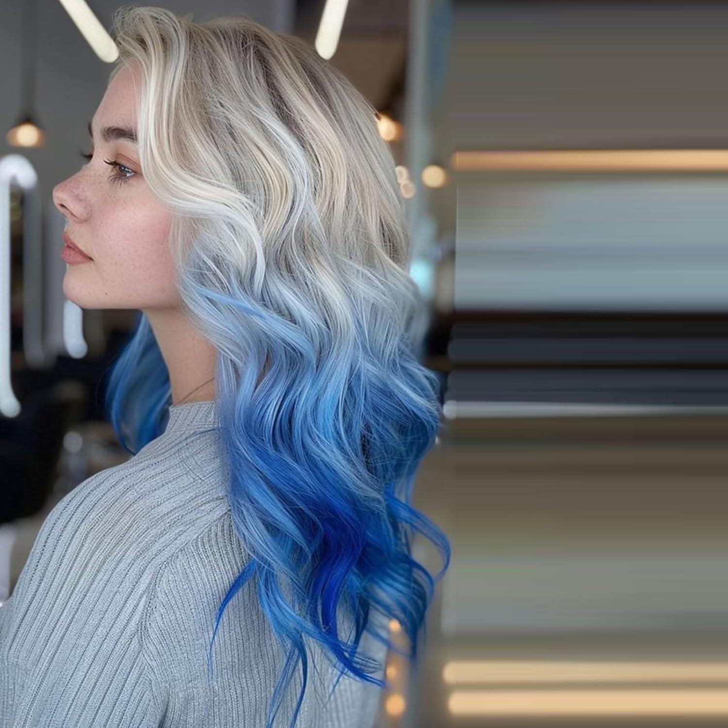 Tiza de Color para Cabello Temporal Jebousike Azul 10 Colores