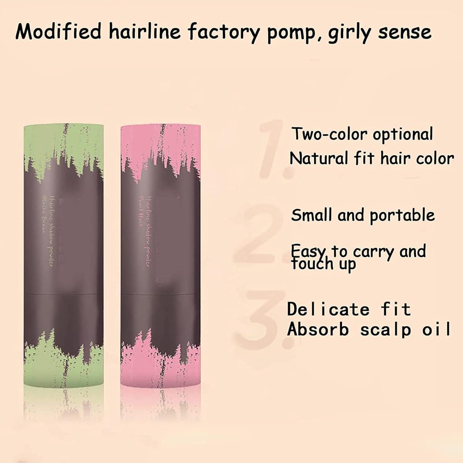 Kayswang Stick de Polvo para Cabello Marrón - Rellenador Raíces Grises