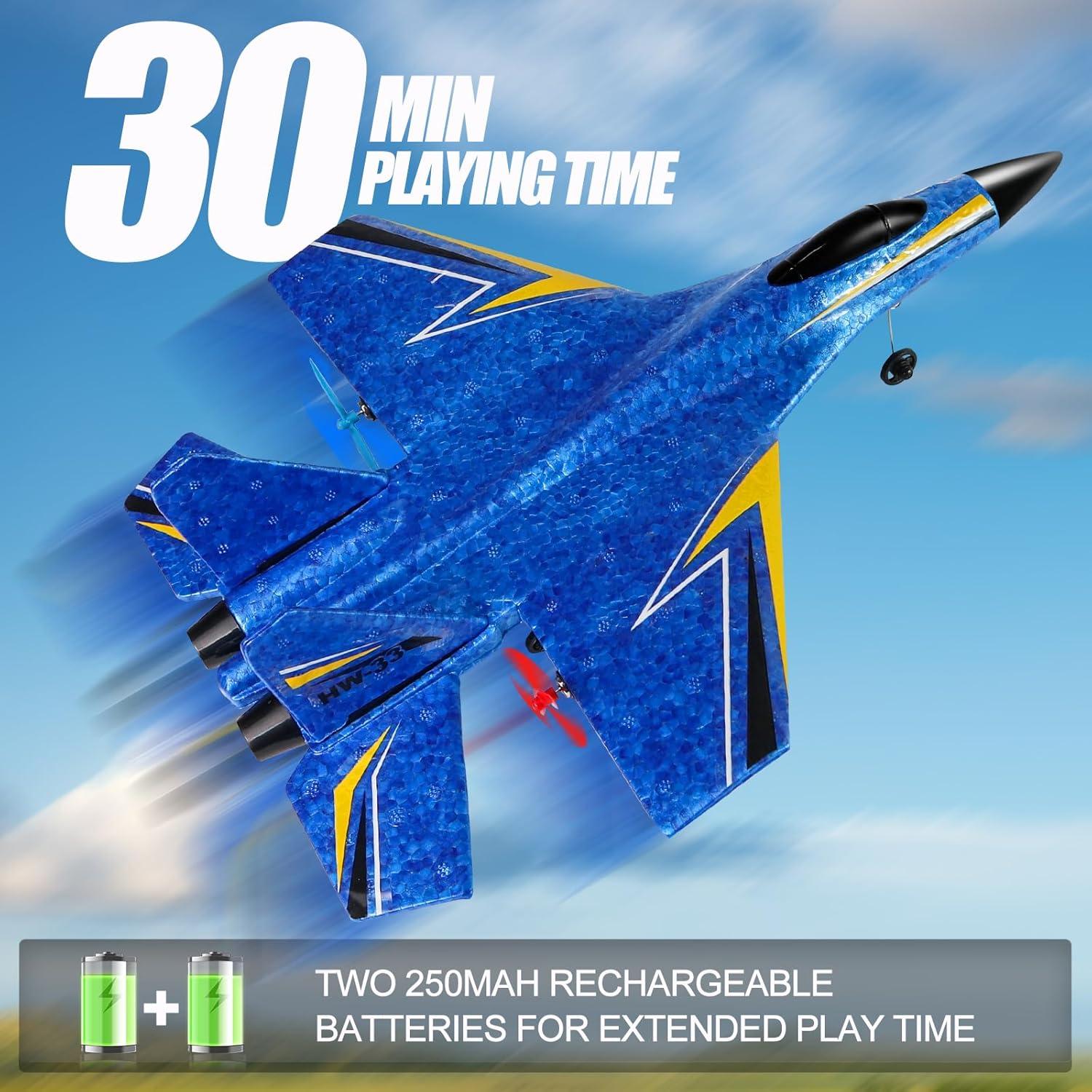 Avión RC Crohorizon Azul 2 Canales 2 Baterías 0.41 kg