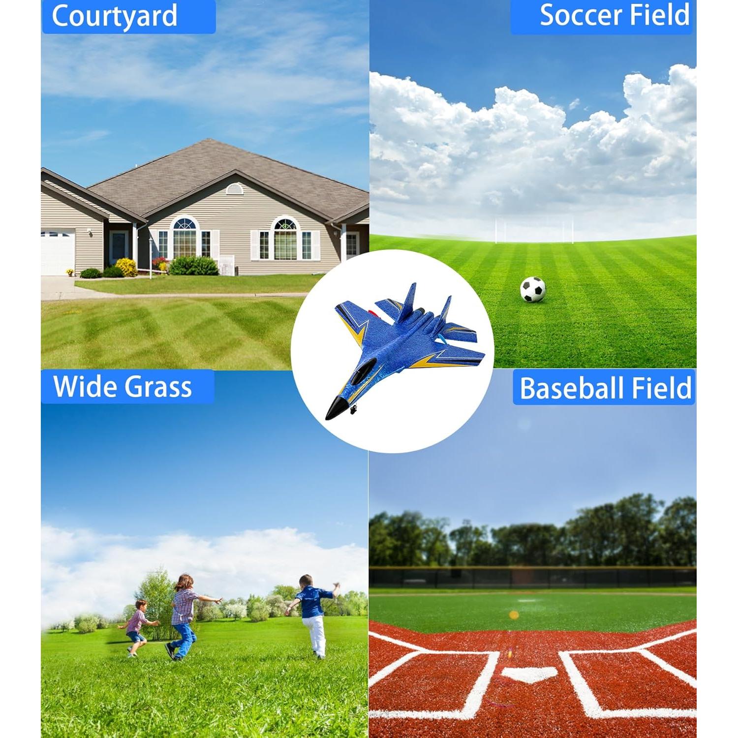 Avión RC Crohorizon Azul 2 Canales 2 Baterías 0.41 kg