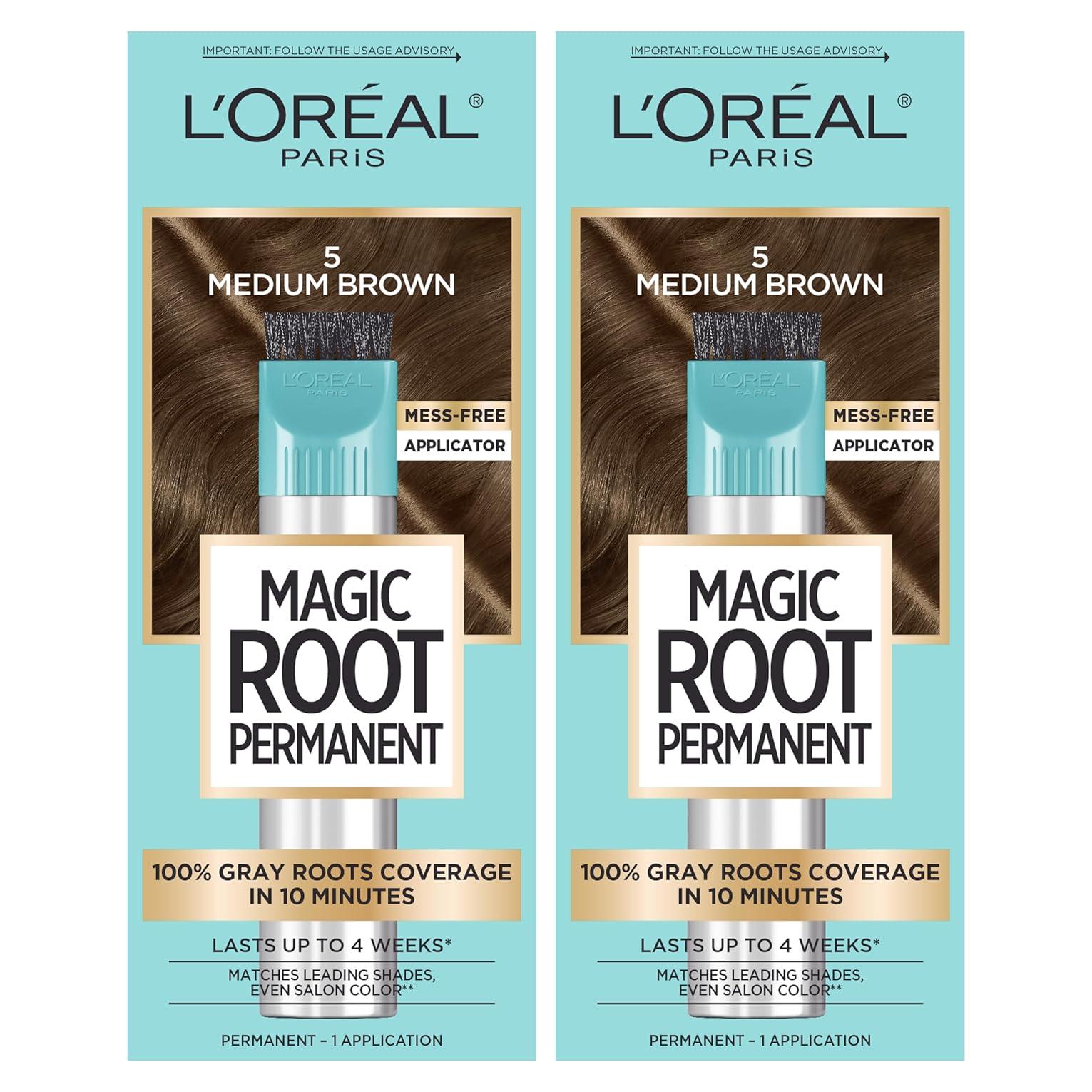 Tinte Permanente L'Oréal Paris Magic Root 5 Marrón Medio 2 Paquetes