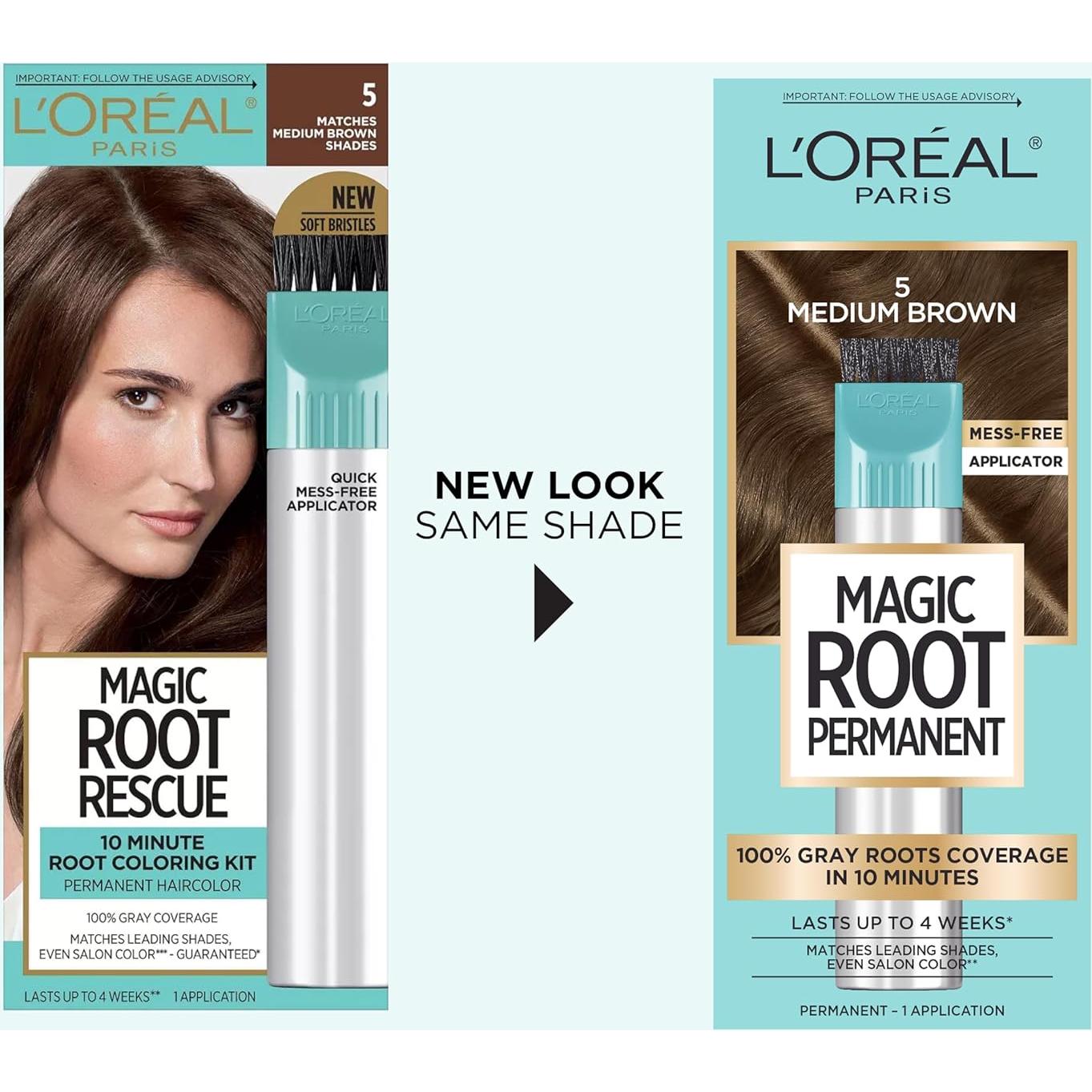 Tinte Permanente L'Oréal Paris Magic Root 5 Marrón Medio 2 Paquetes