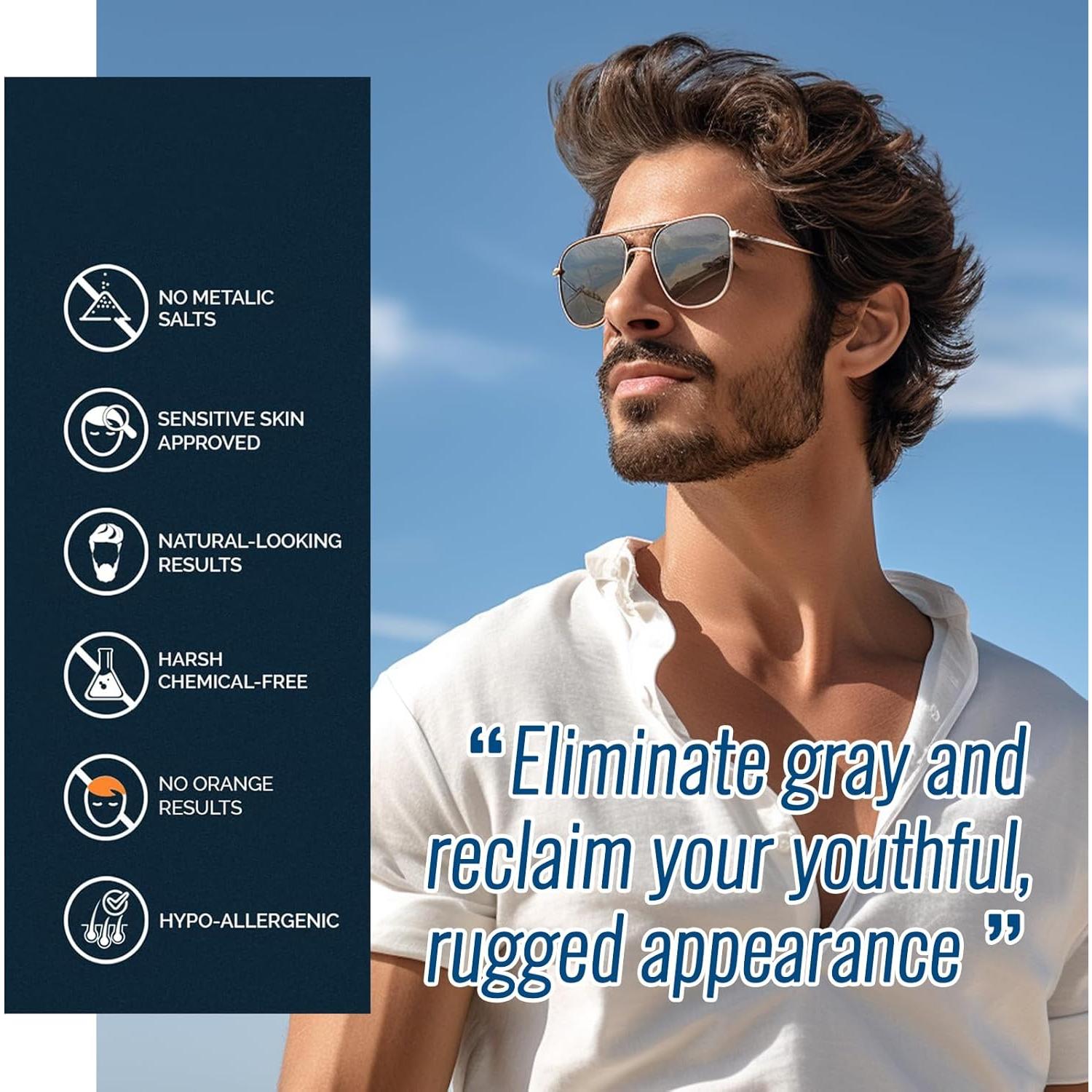 Tinte para Barba Onilyua 200ml - Champú Negro 3 en 1 para Hombres