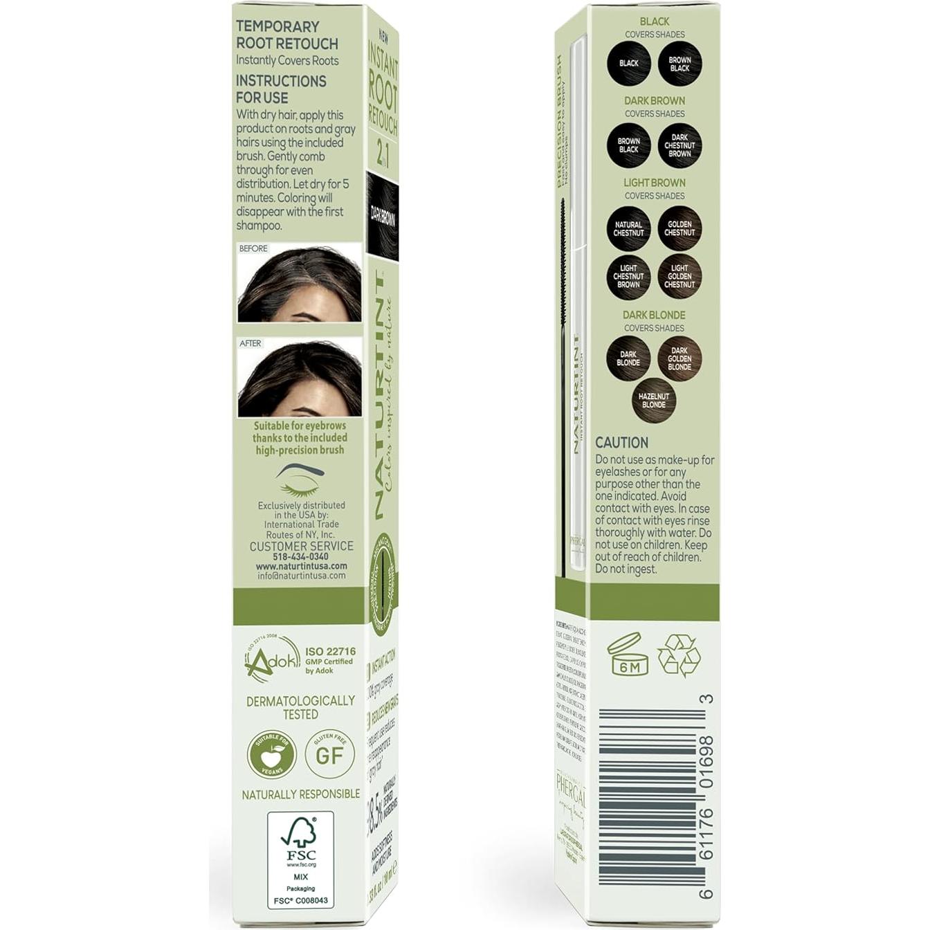 Naturtint Retocar Raíces Instantáneo Marrón Oscuro 9.73 ml