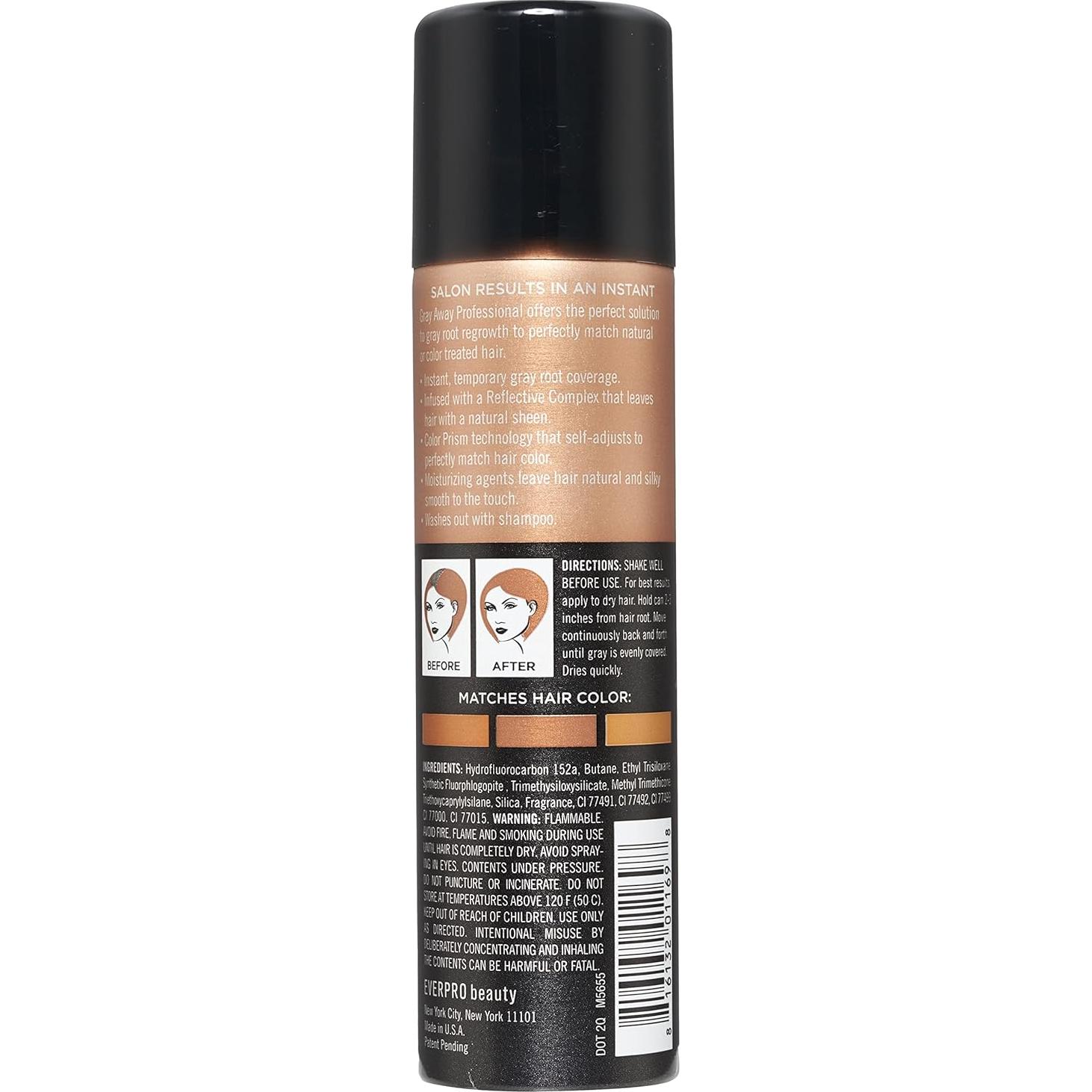 Spray de Retoque Temporal Gray Away 2 oz Marrón Claro