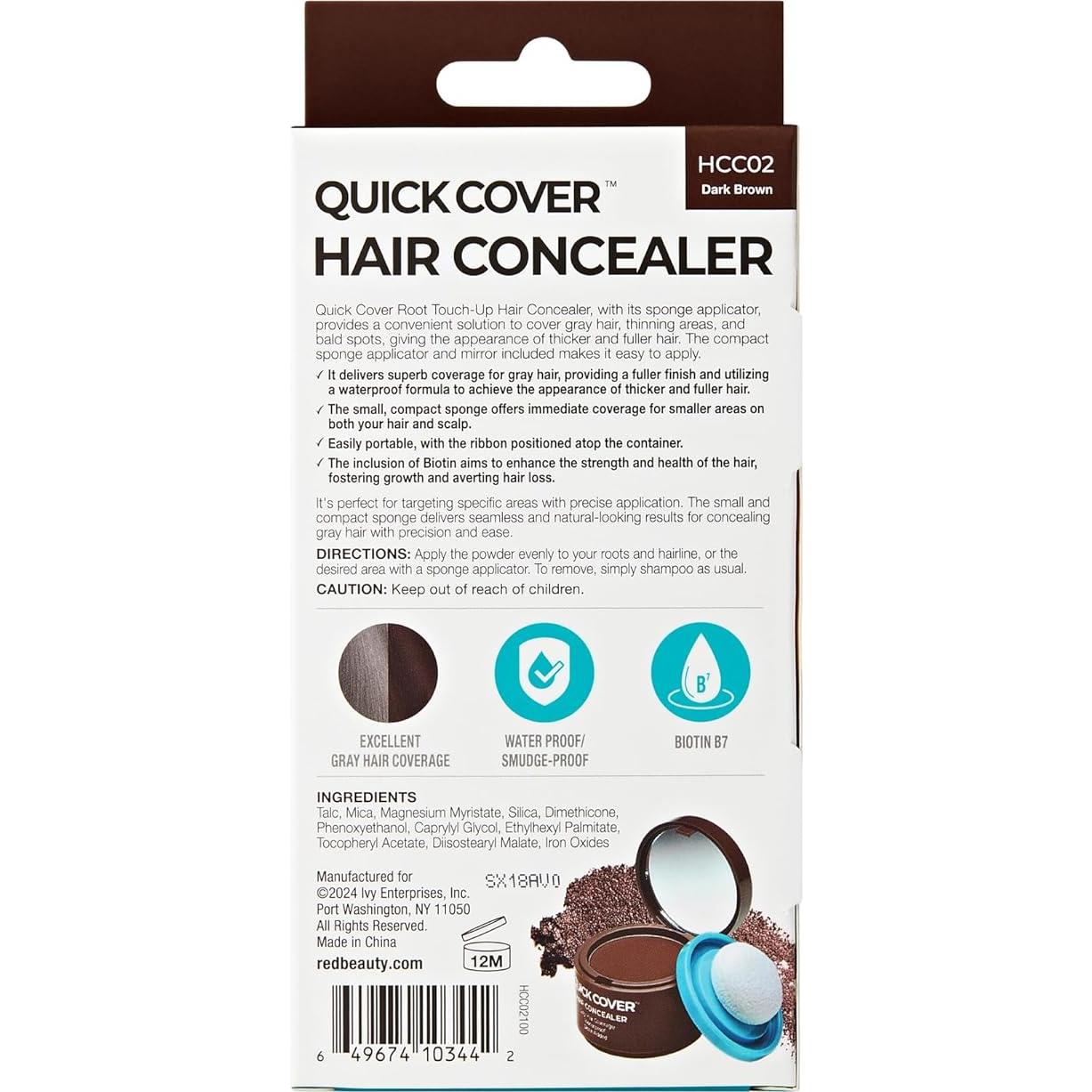 Cubierta Rápida para Cabello Red by Kiss - Marrón Oscuro, Biotina