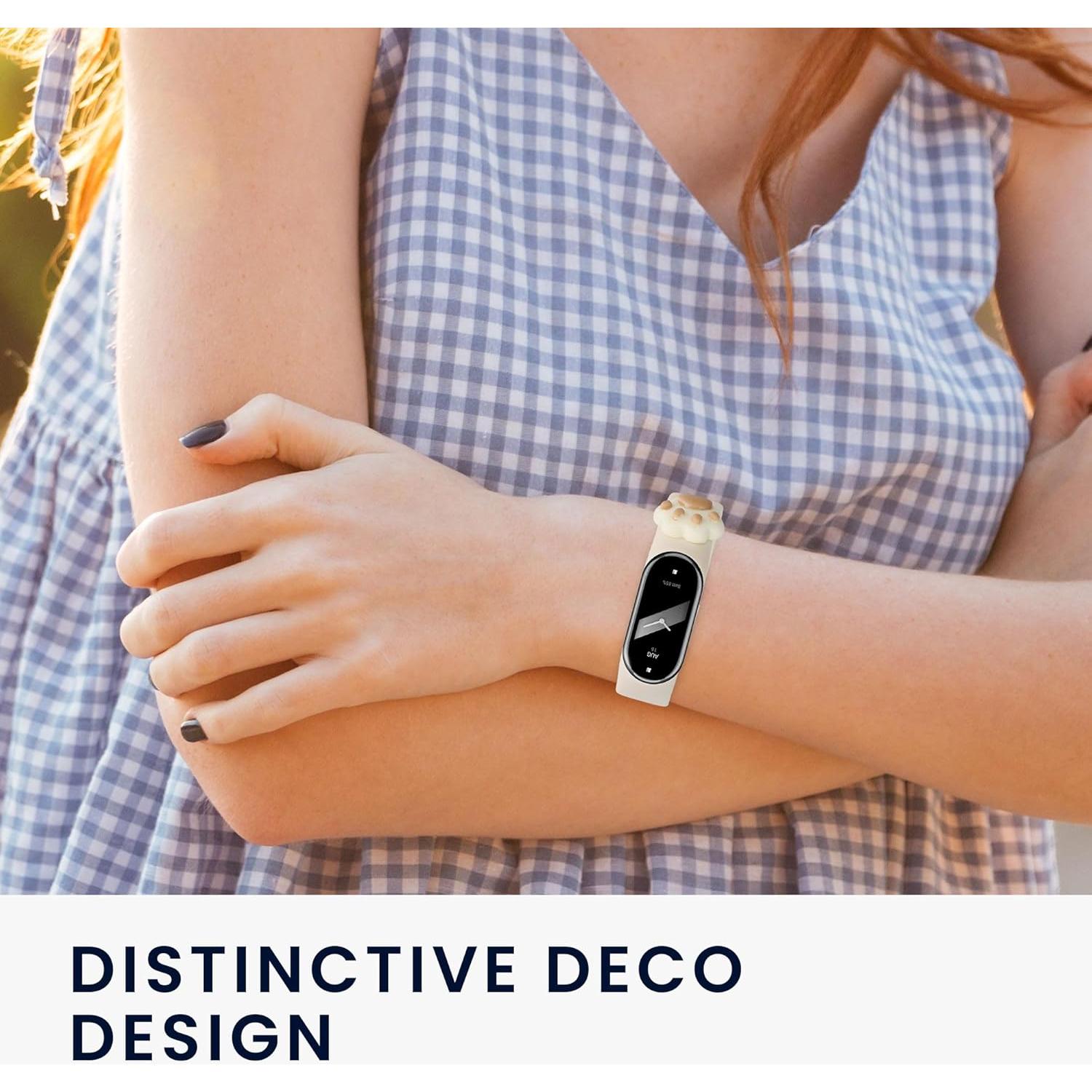 Banda de TPU para Xiaomi Mi Band 8 - Gato Blanco - KW-Commerce