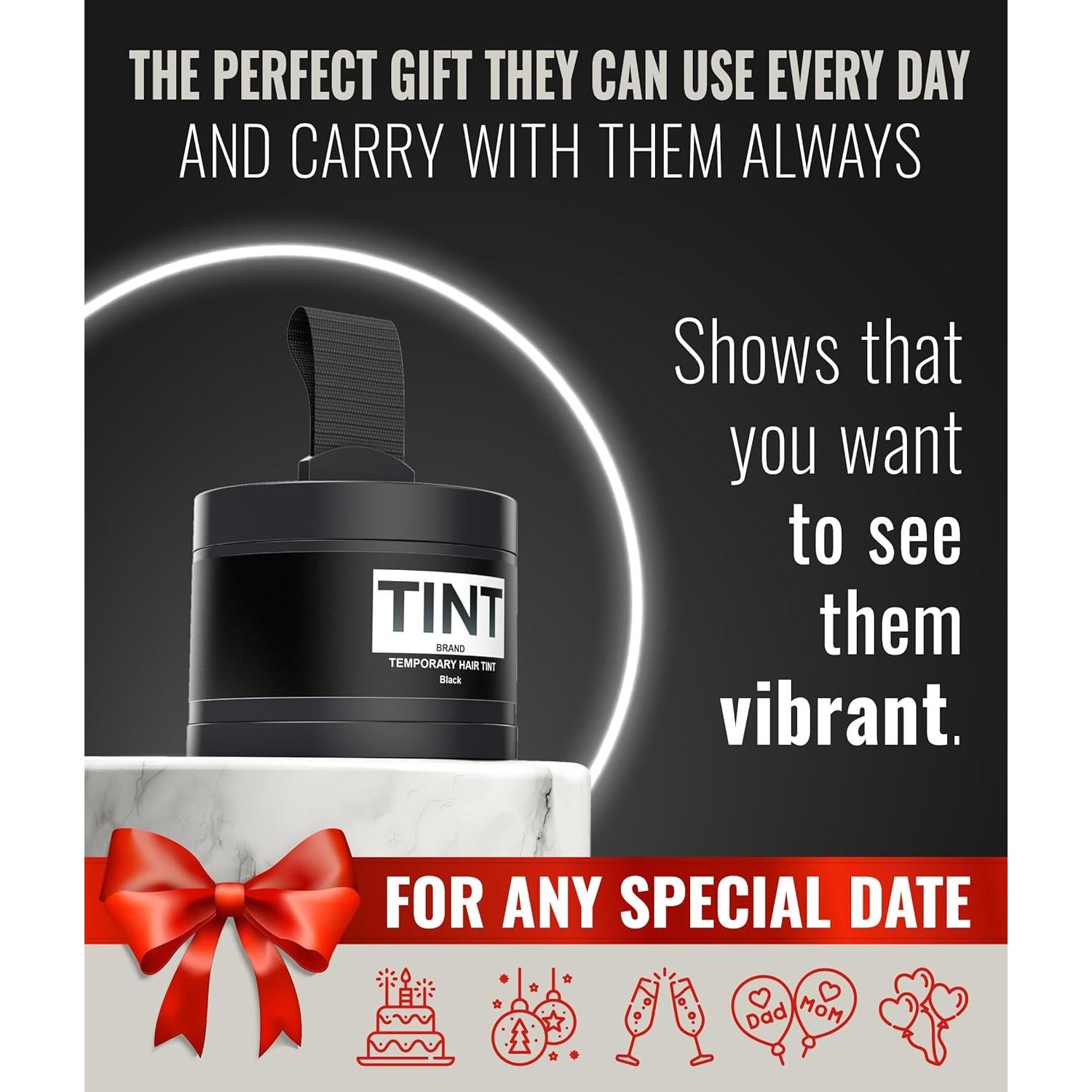 Polvo Tinte para Cabello TINT Negro - Cubierta de Raíces 40g