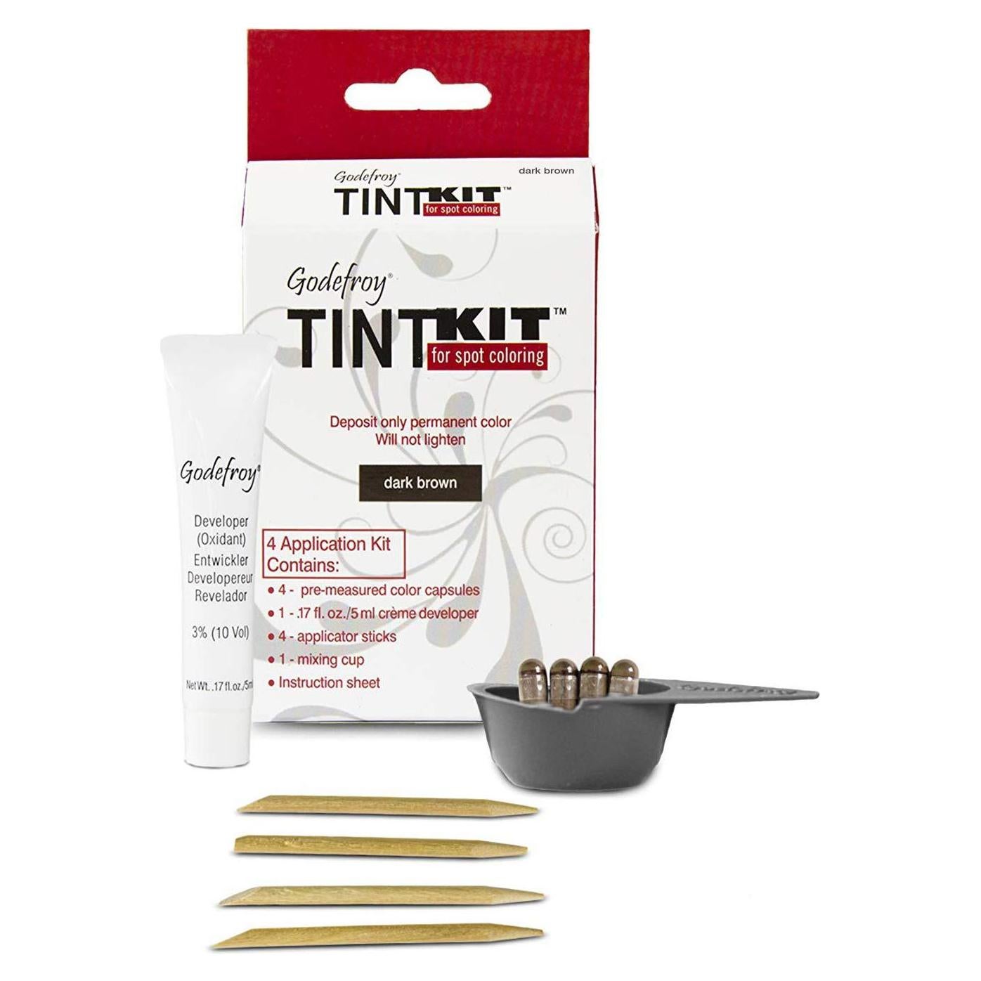 Kit de Coloración de Raíces Godefroy Marrón Oscuro 4 Aplicaciones