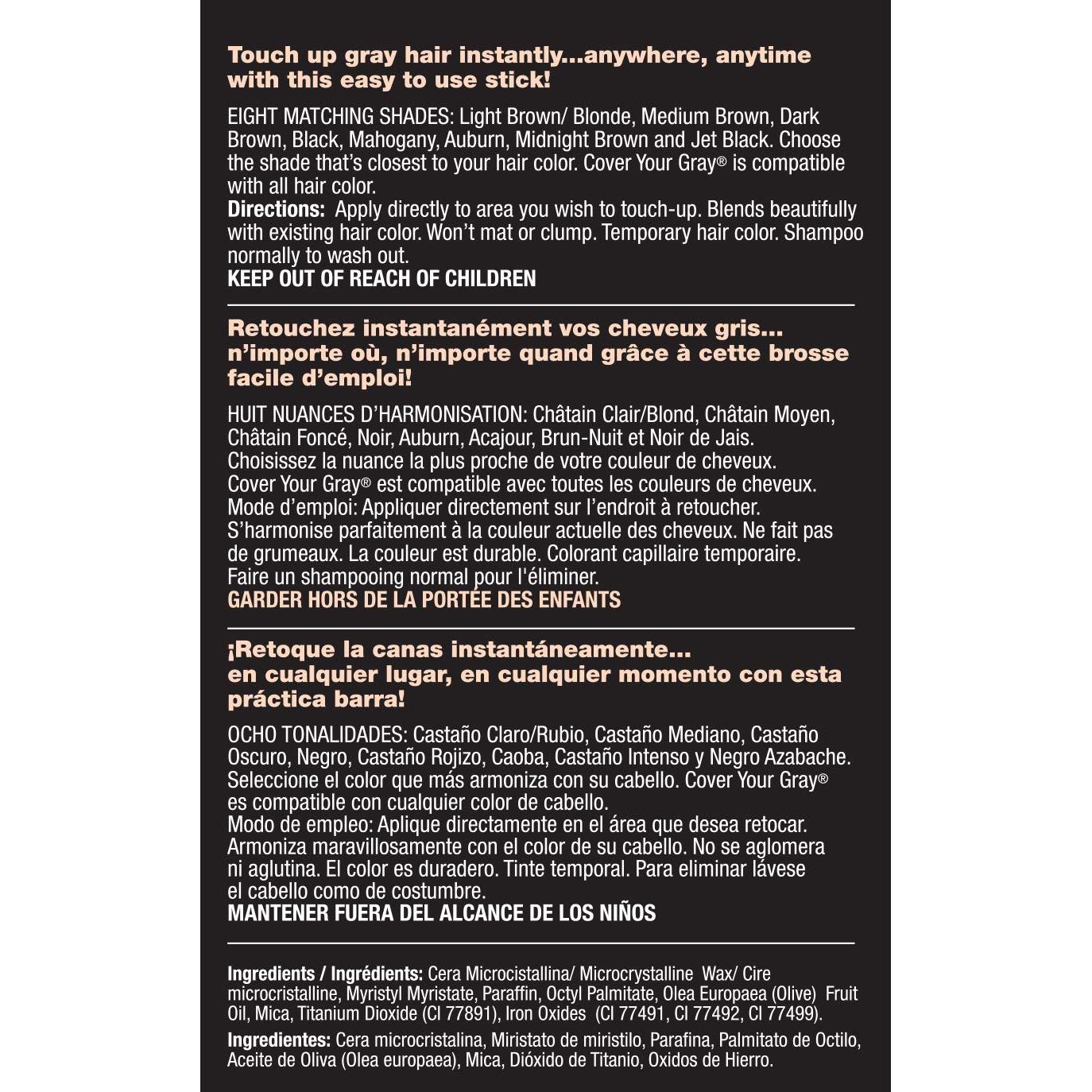 Tinte Toque Rápido Cubrir Tu Cabello Gris - Negro 1 Cuenta