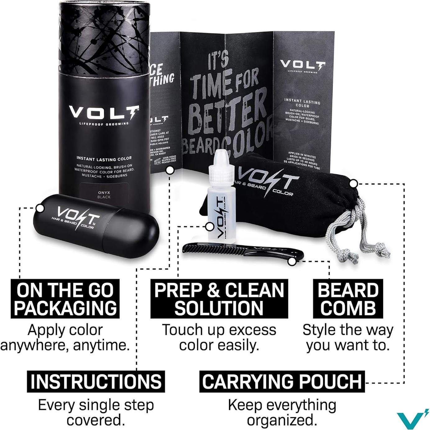 VOLT Grooming Color Instantáneo para Barba Ébano 100g