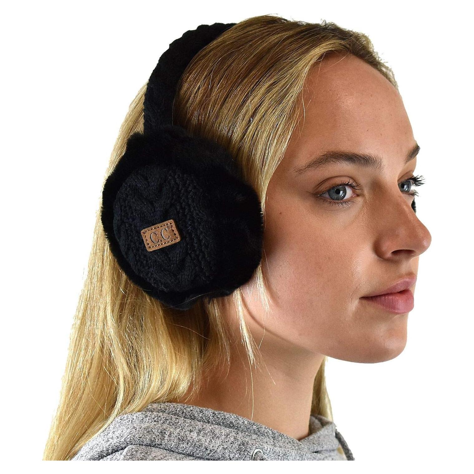 Calentador de Oídos Ajustable C.C Soft Invierno Negro