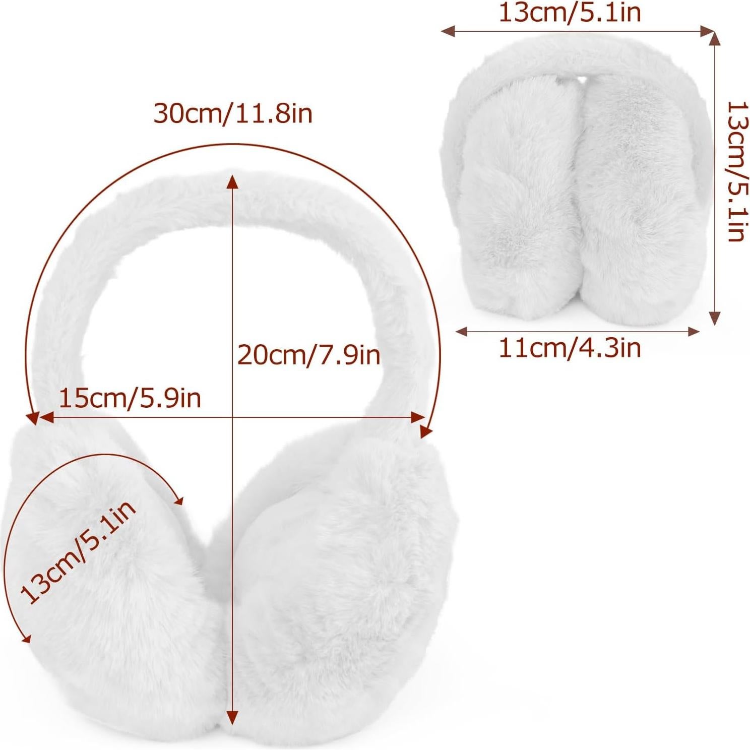 Diadema de Orejeras Plegable Duxesuk para Invierno - Blanco