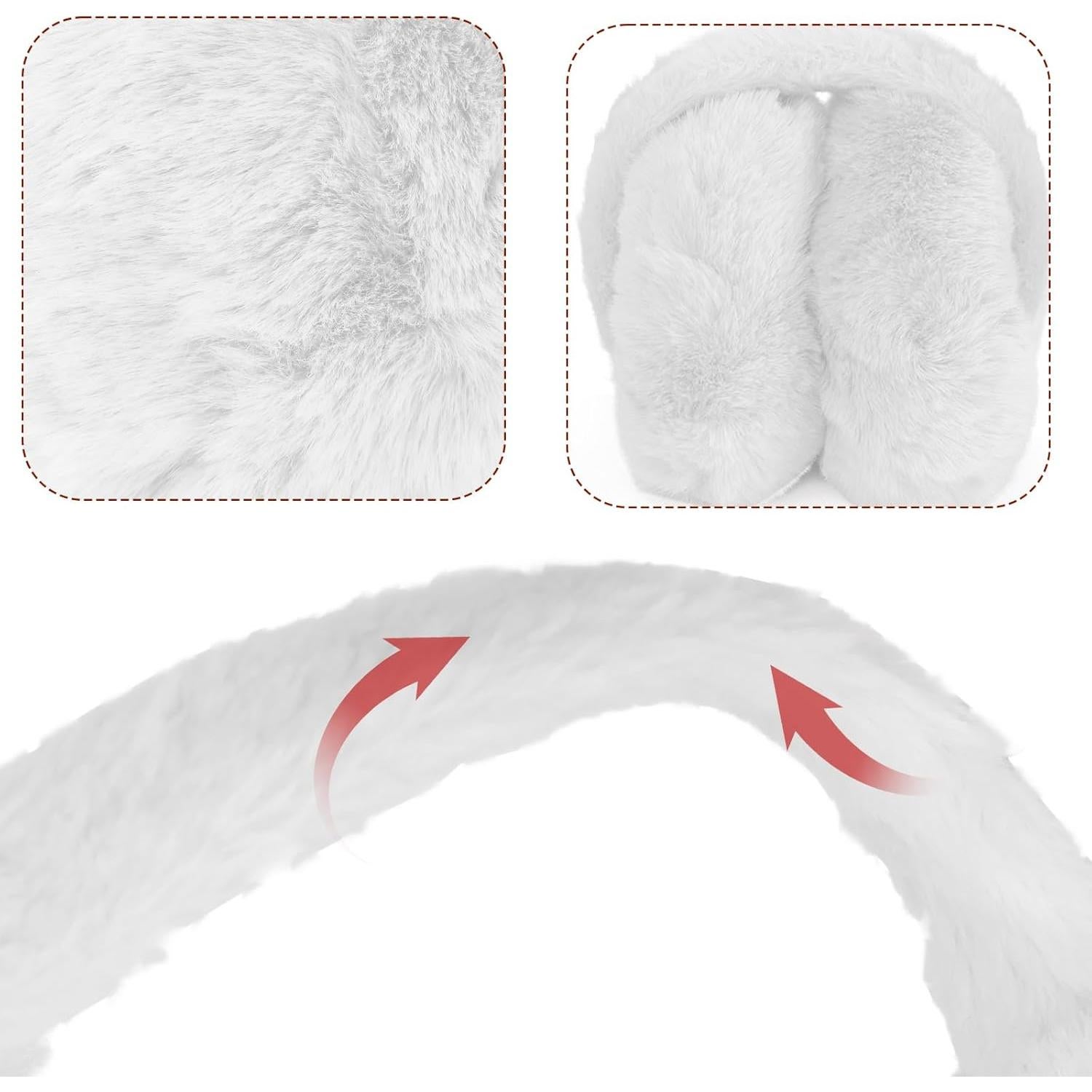 Diadema de Orejeras Plegable Duxesuk para Invierno - Blanco