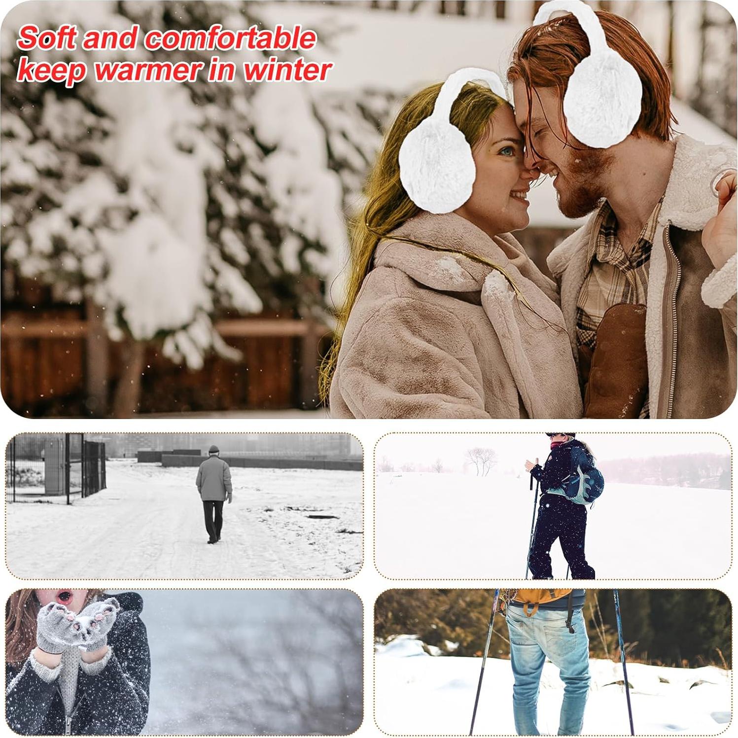 Diadema de Orejeras Plegable Duxesuk para Invierno - Blanco