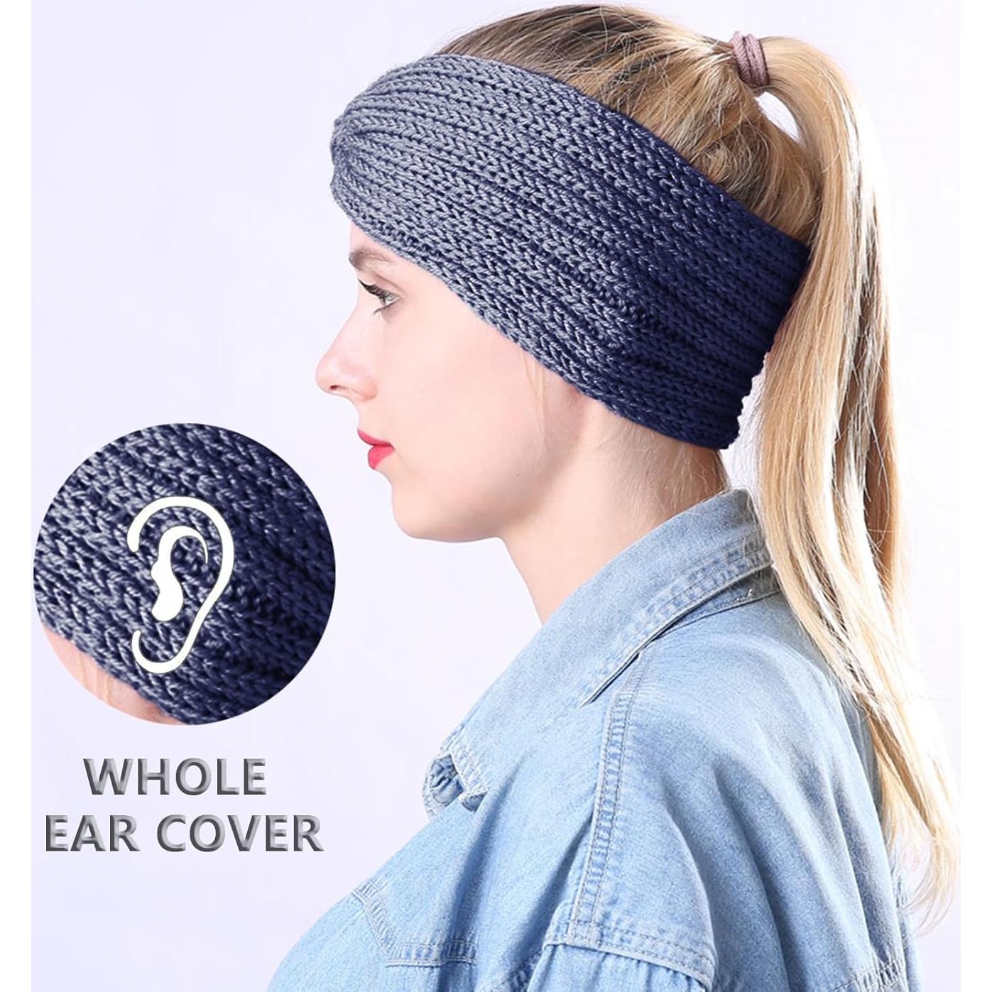 Diadema de Invierno para Mujeres STW-CCHB Azul Marino con Forro de Franela