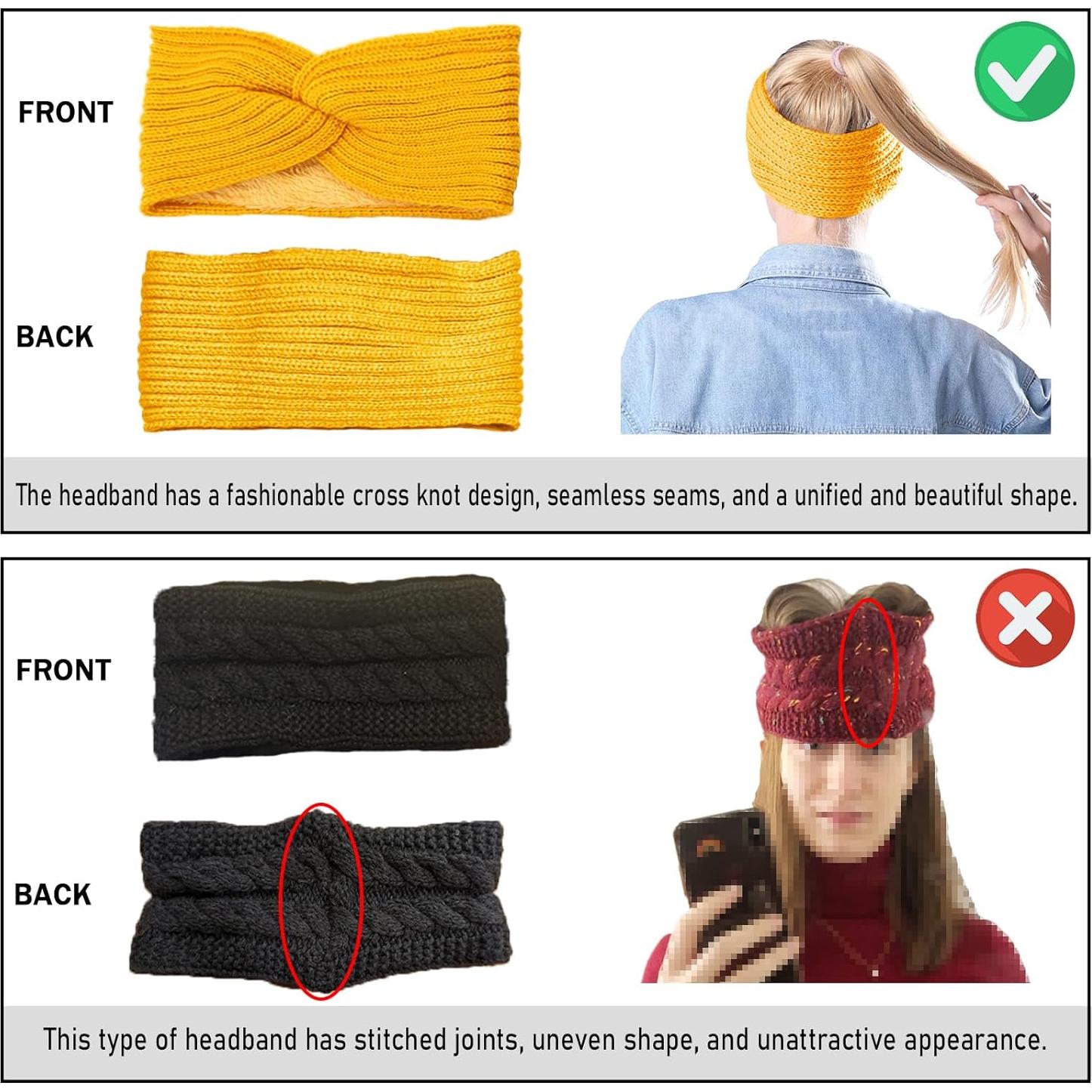 Diadema de Invierno para Mujeres STW-CCHB Azul Marino con Forro de Franela