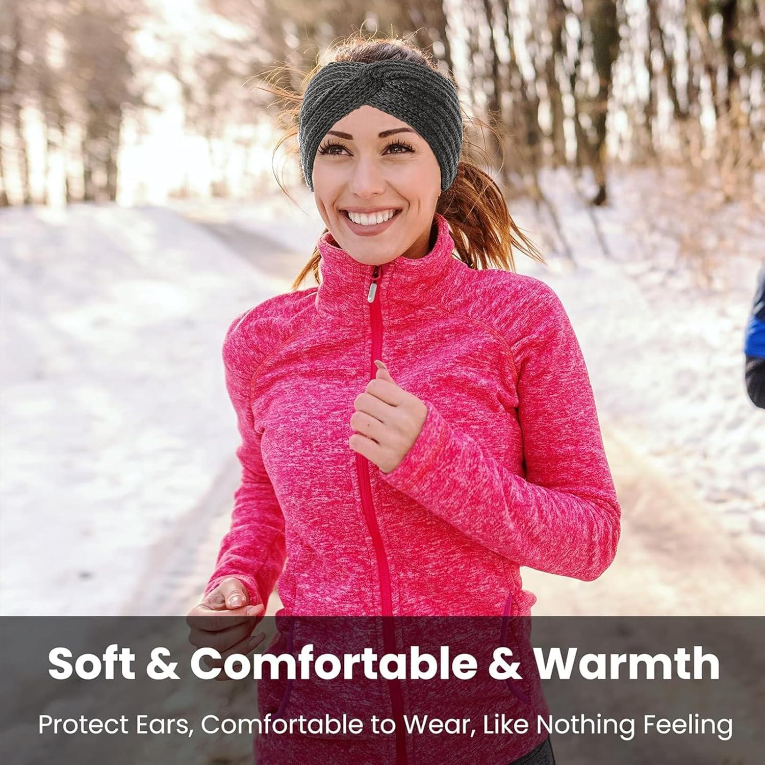 Diadema de Invierno para Mujeres STW-CCHB Azul Marino con Forro de Franela