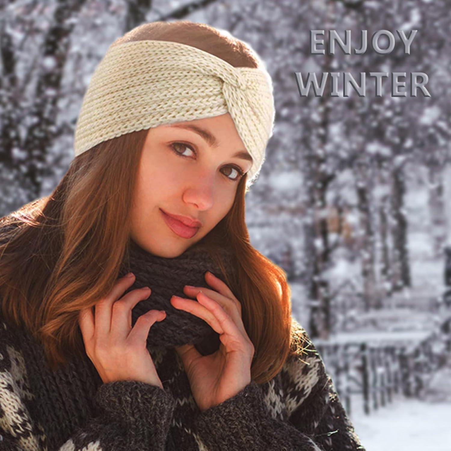 Diadema de Invierno para Mujeres STW-CCHB Azul Marino con Forro de Franela