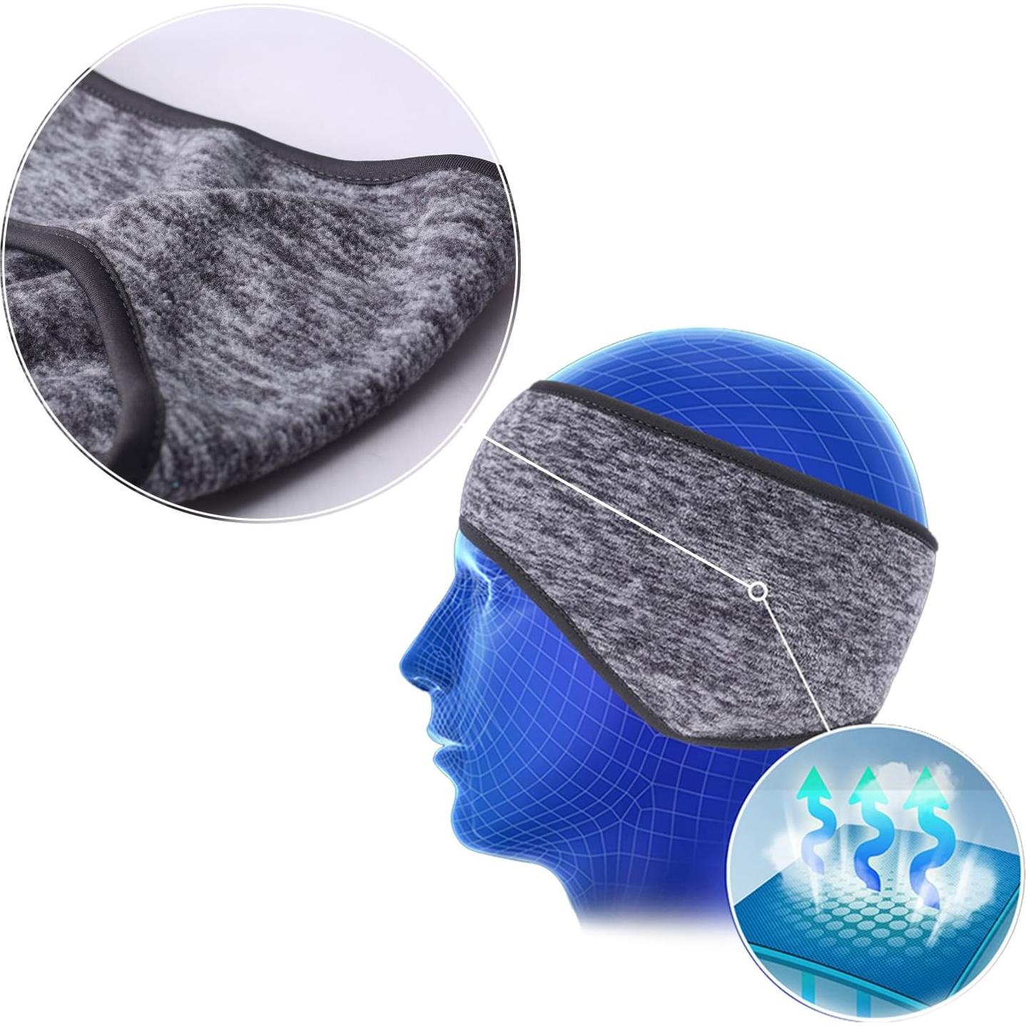 Cinta Calentadora de Orejas Obacle 2 Paquetes Gris Azul