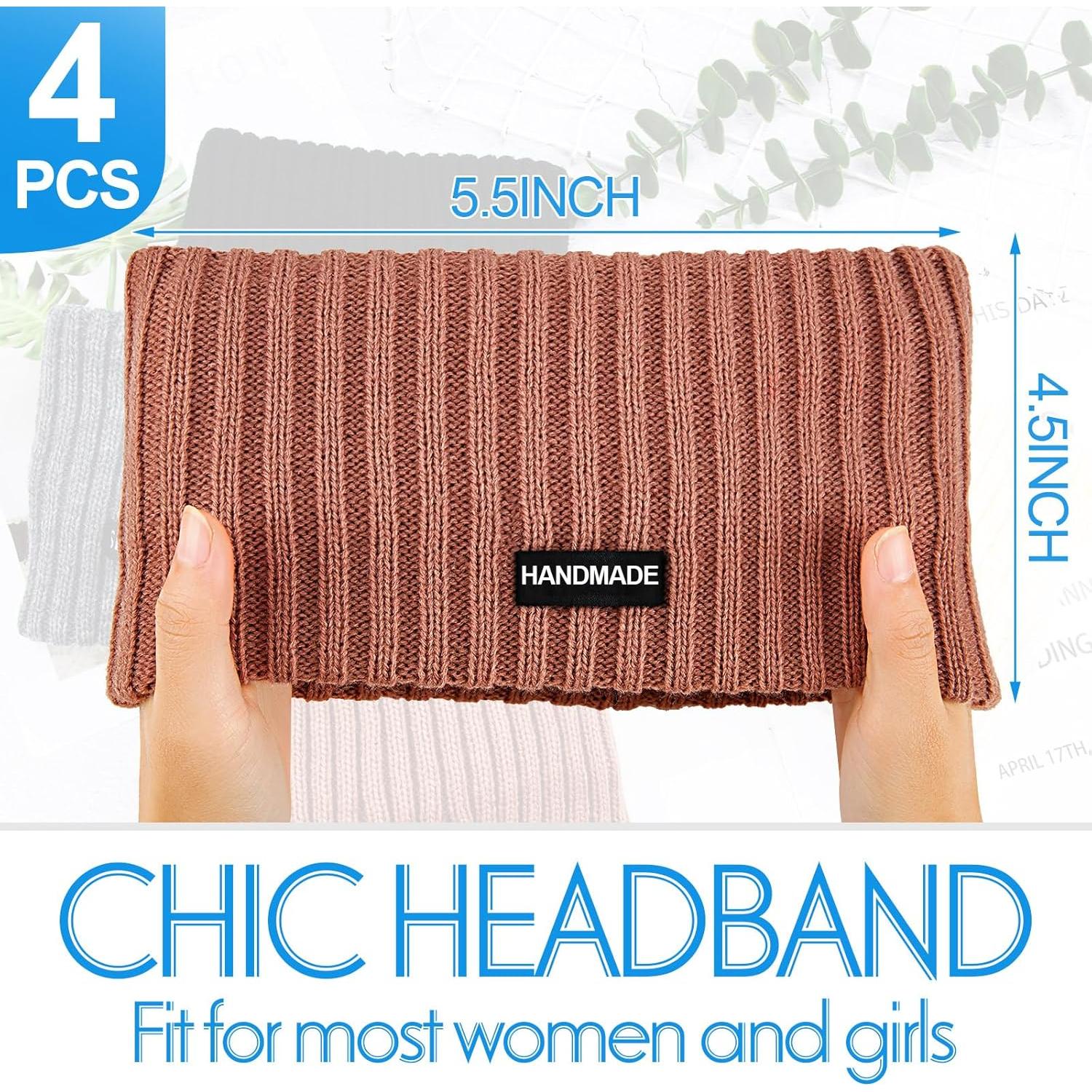 4 Diademas de Lana Geyoga para Oídos Calentadores Invierno