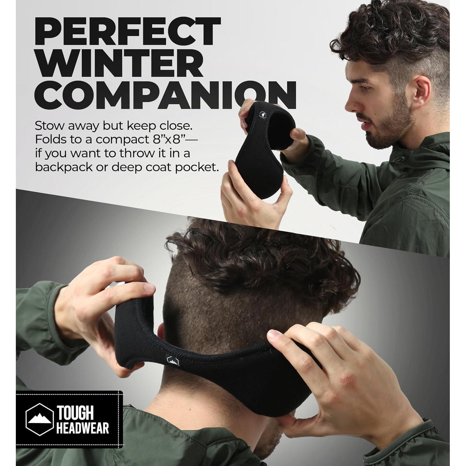 Calentadores de Oídos de Forro Polar Tough Headwear - Negro