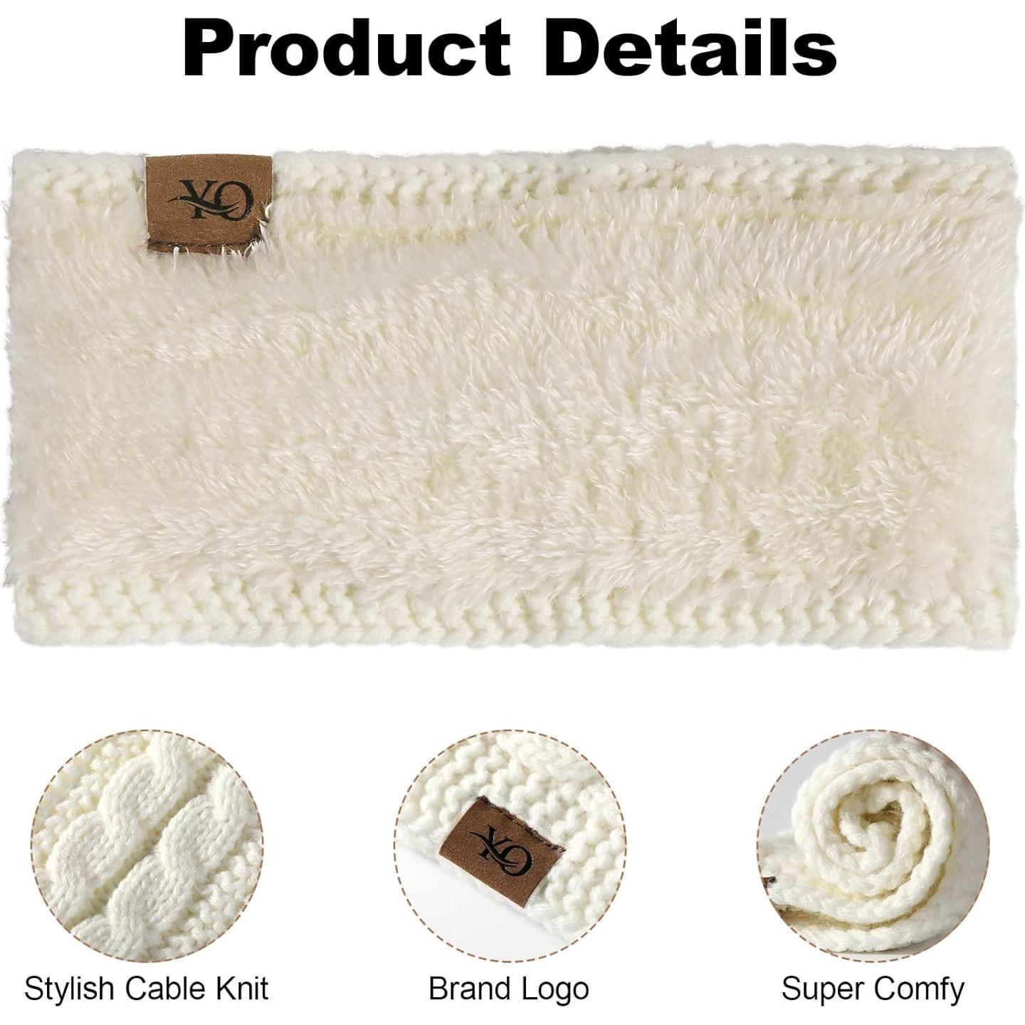 Diadema de Invierno Ymomode Forrada Polar para Mujeres - Negro