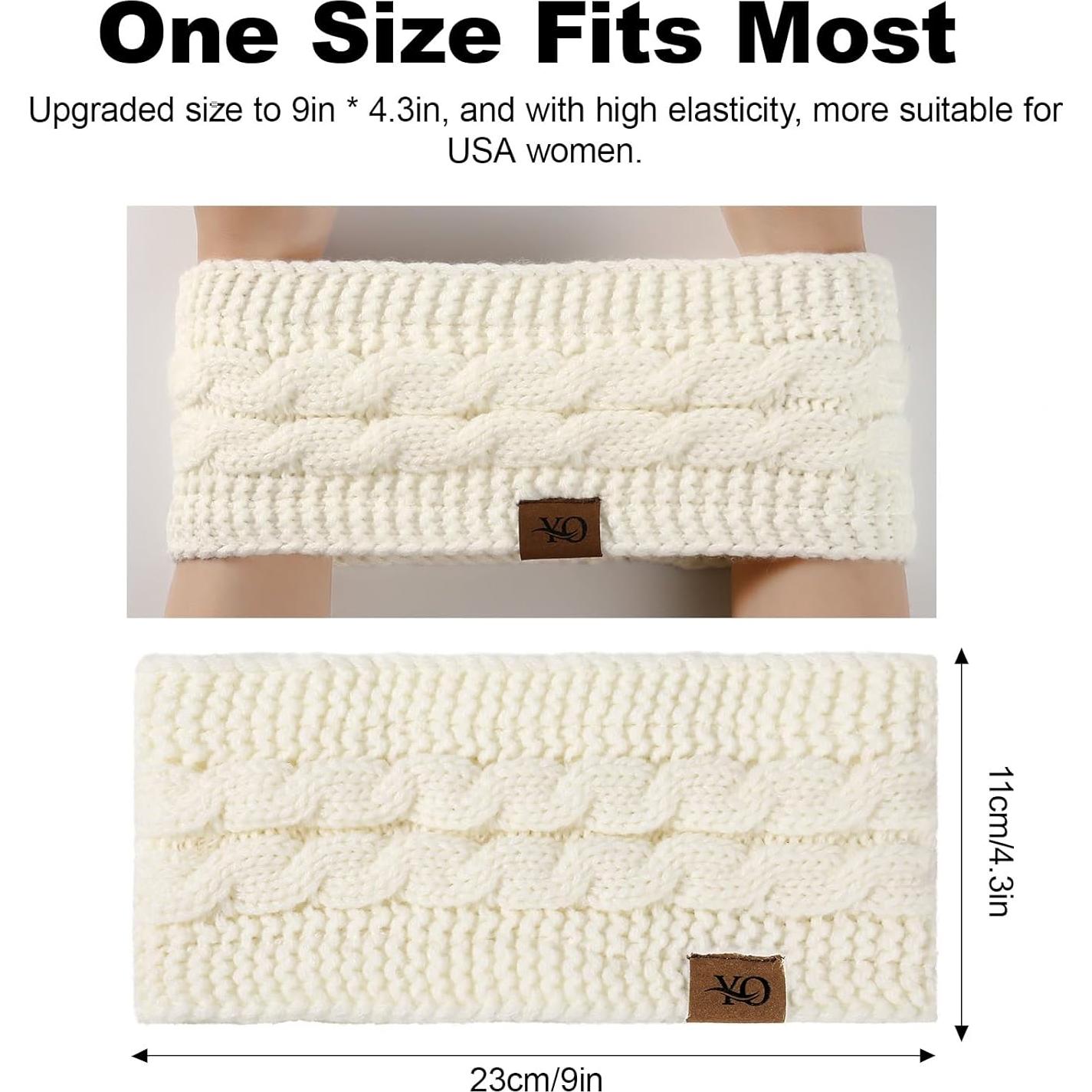 Diadema de Invierno Ymomode Forrada Polar para Mujeres - Negro