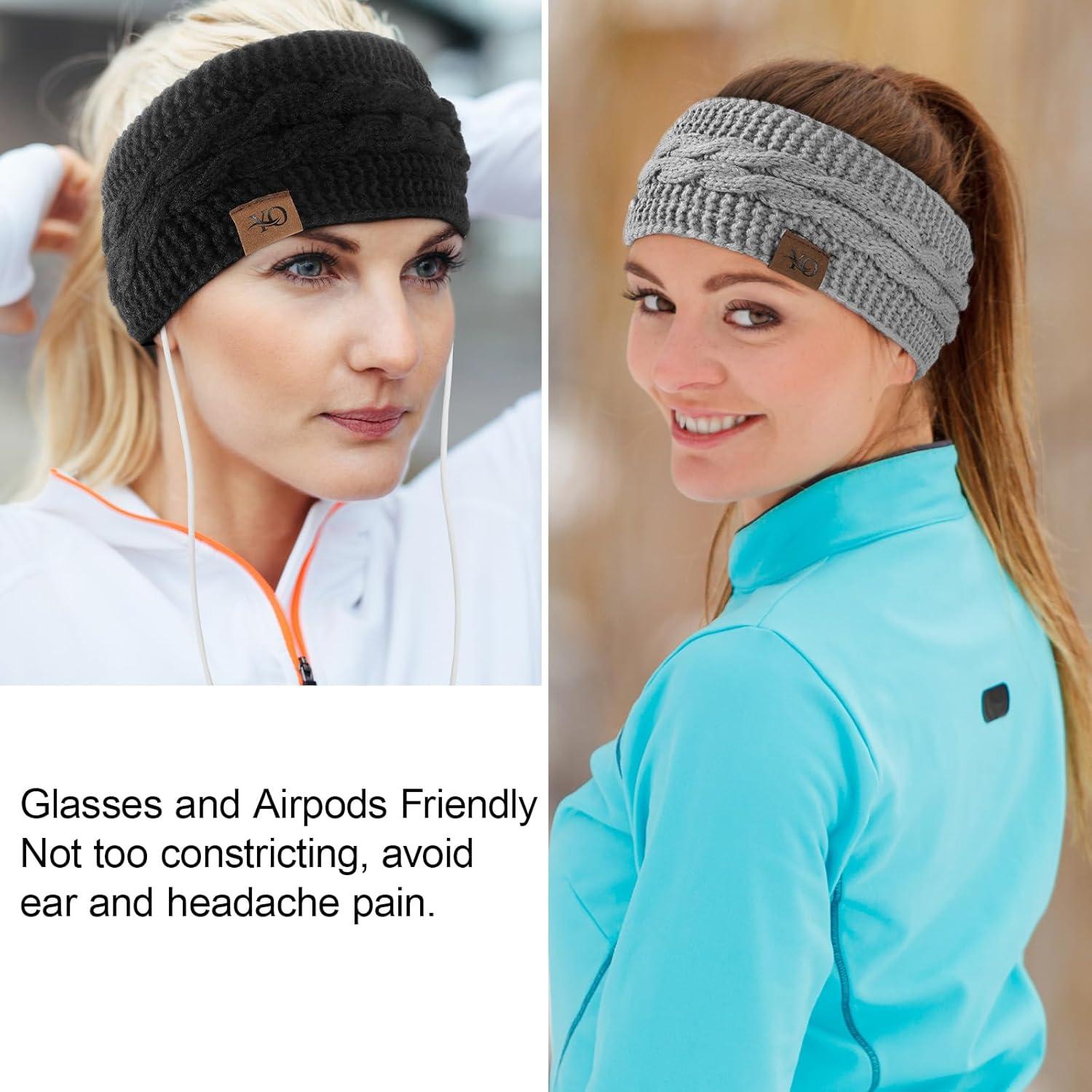 Diadema de Invierno Ymomode Forrada Polar para Mujeres - Negro