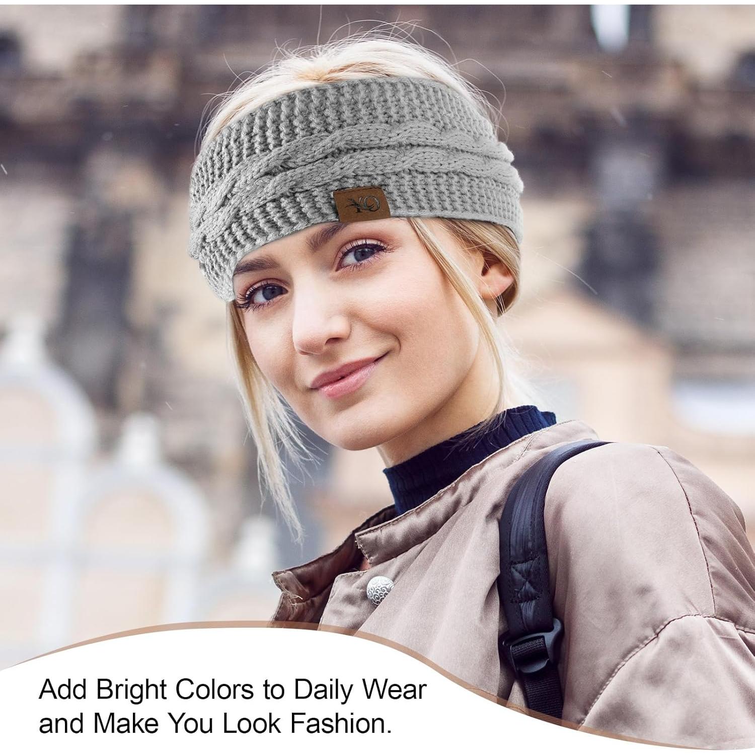 Diadema de Invierno Ymomode Forrada Polar para Mujeres - Negro