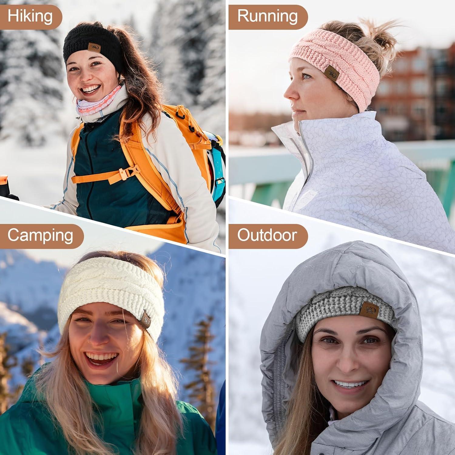 Diadema de Invierno Ymomode Forrada Polar para Mujeres - Negro