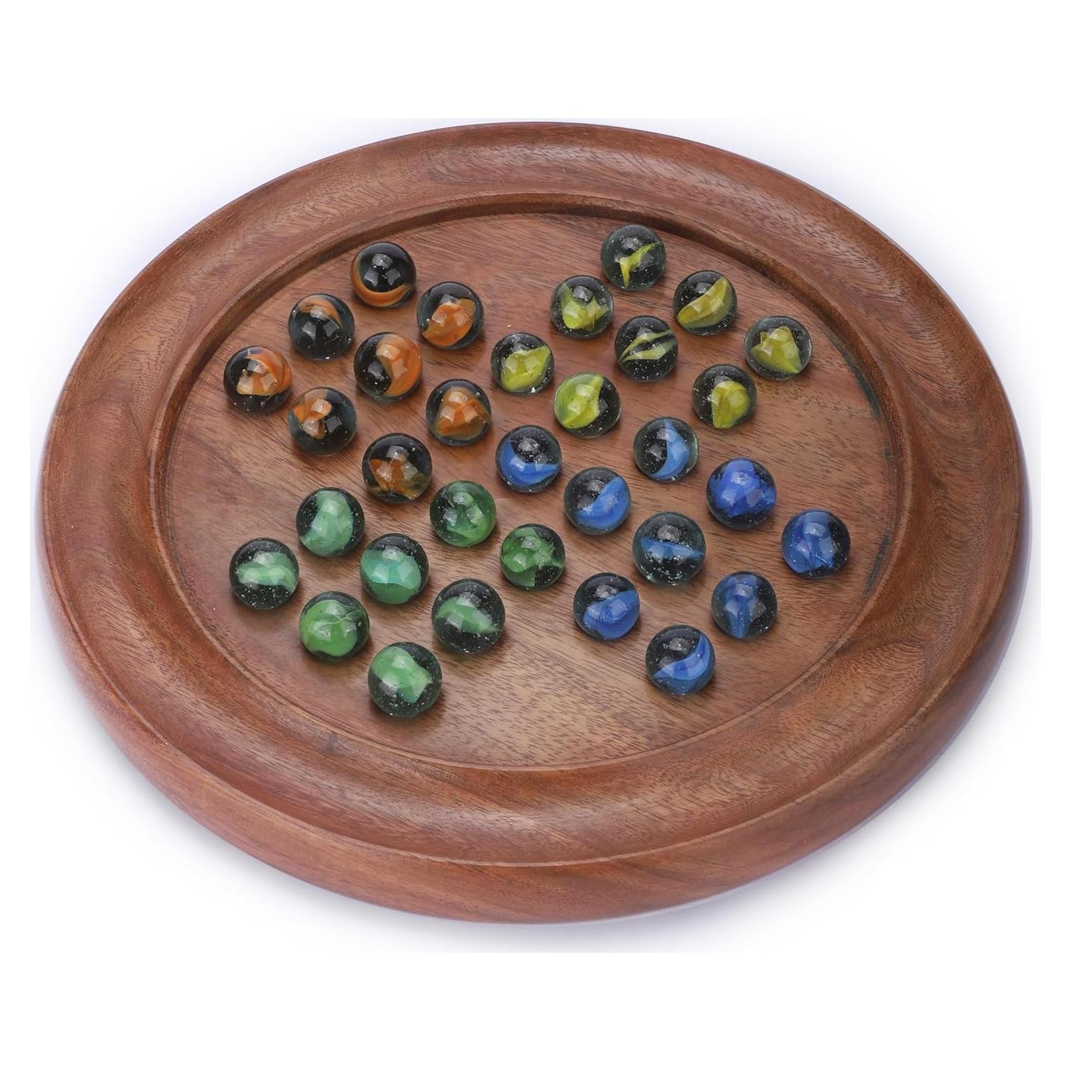 Juego de Mesa Solitario Ajuny Madera Hecho a Mano 22.86 cm